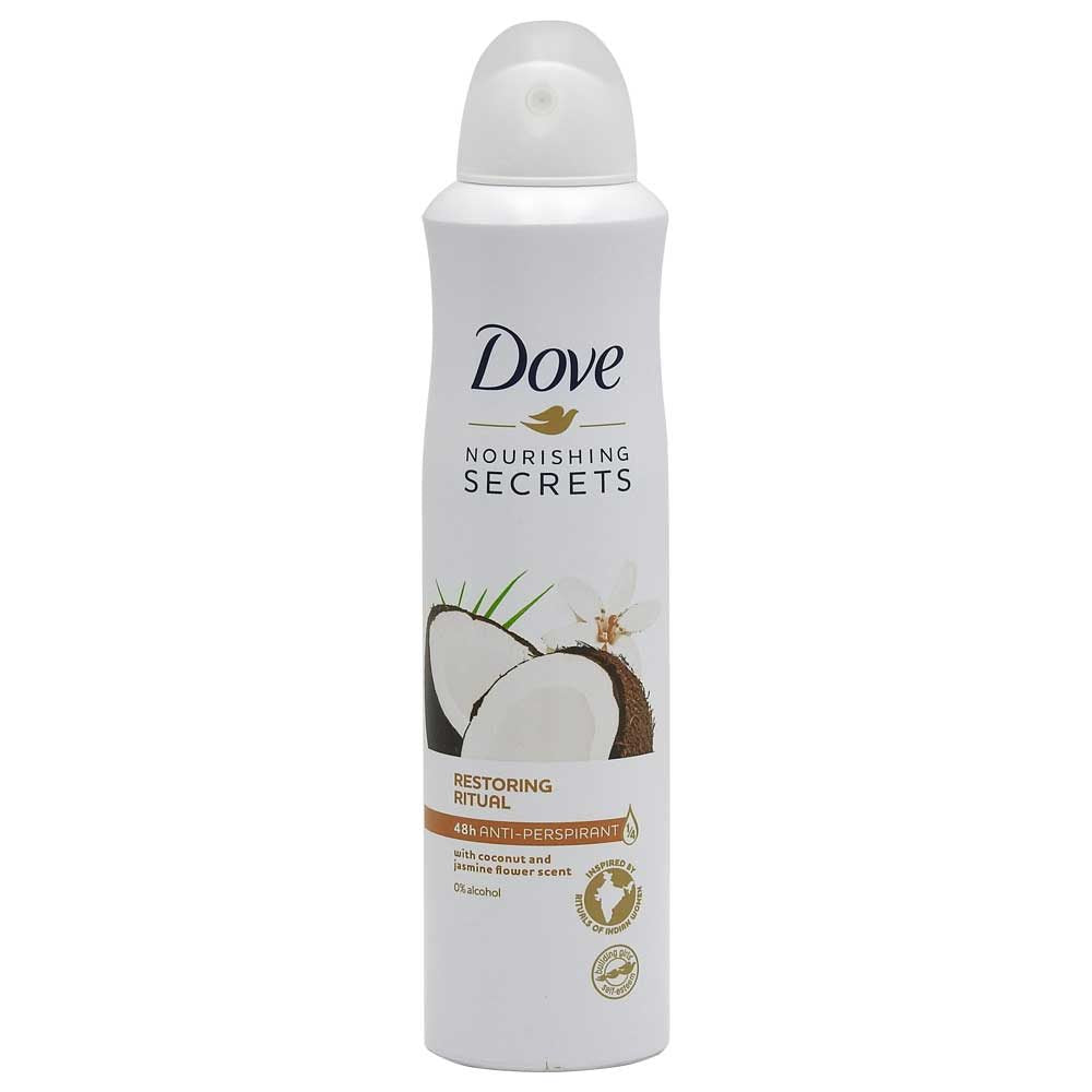 Dove Deodorant Antiperspirant, Ritual de Restaurare Cocos, Spray, 250 ml