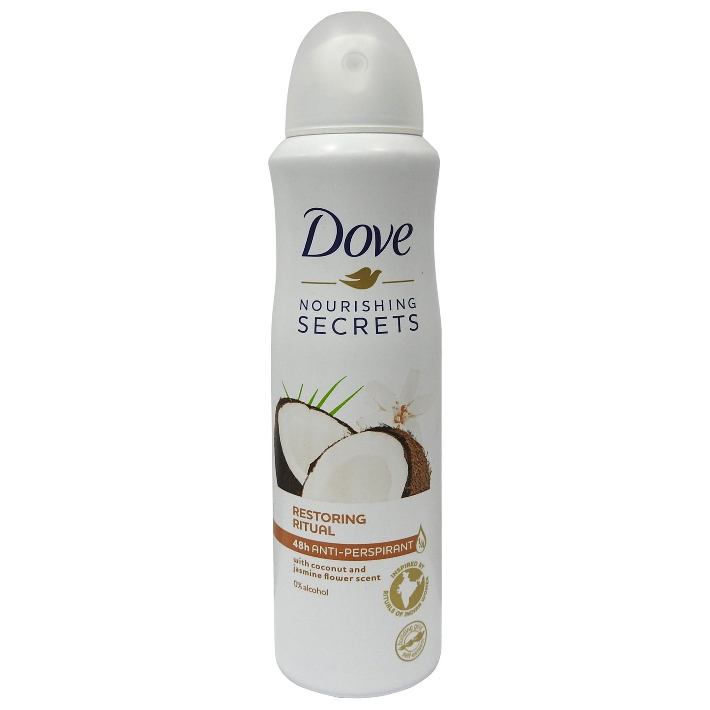 Dove Antiperspirant Spray Restoring Ritual, Deodorant cu Aroma de Cocos si Iasomie, Protectie 48h, Fara Alcool, 150 ml