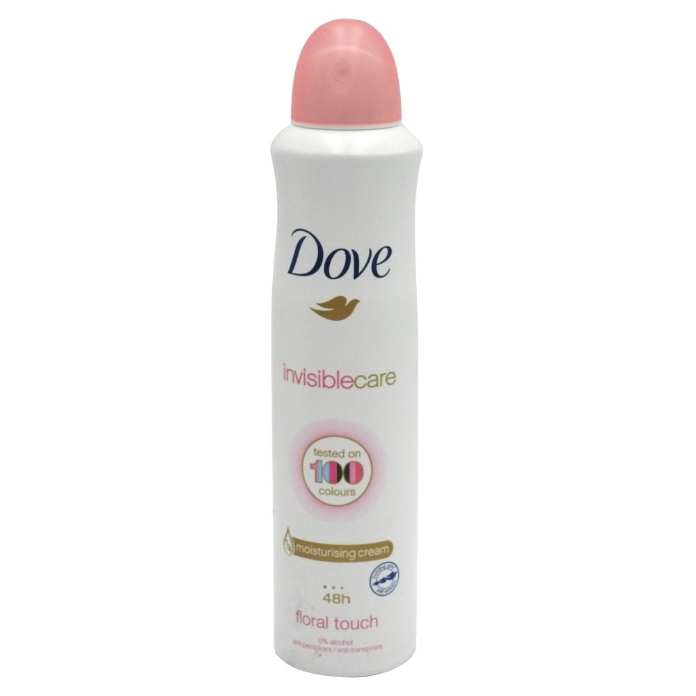 Dove Antiperspirant Deodorant Invisible Care Floral Touch, Protectie 48 Ore, Fara Urme Albe, 250 ml