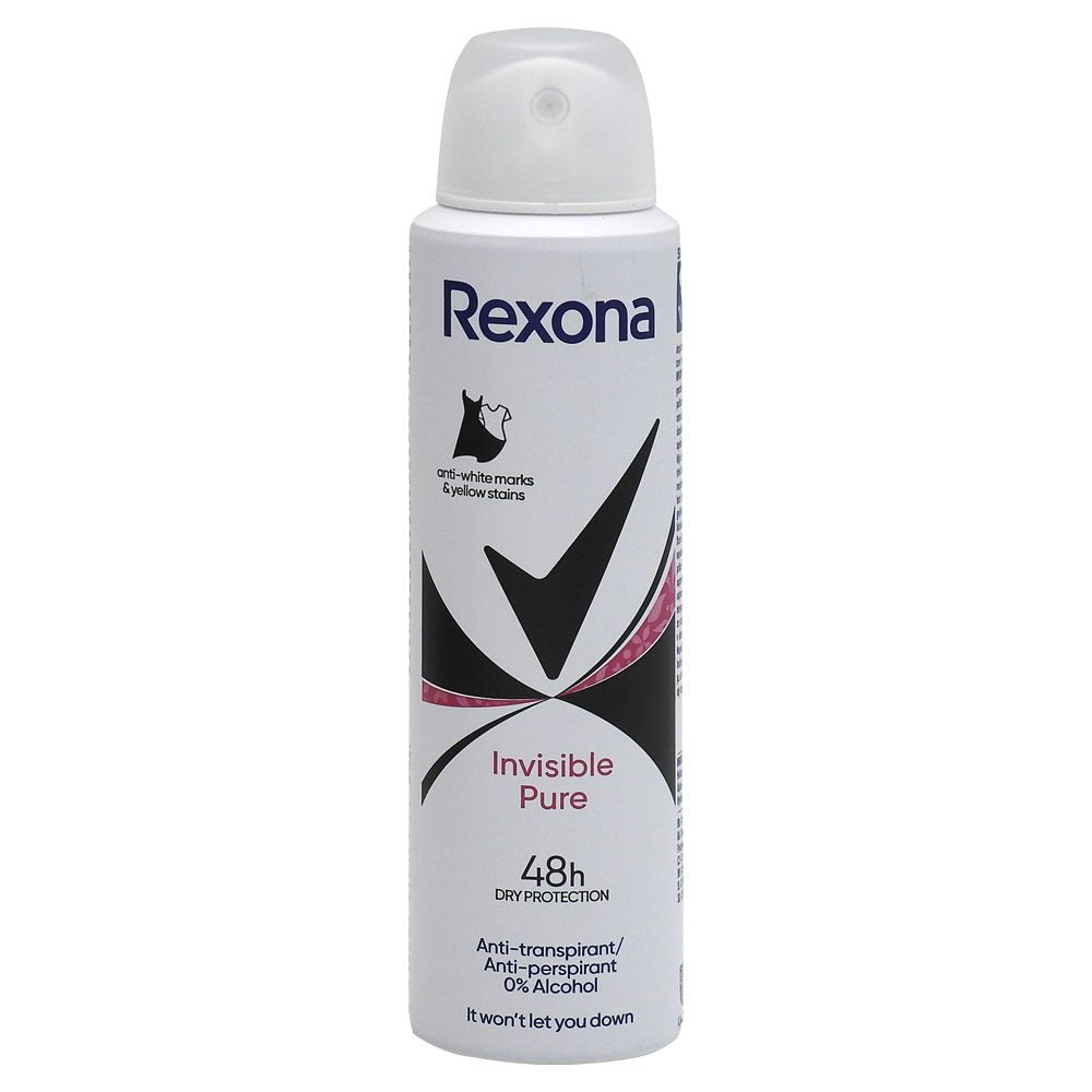 Rexona Deodorant Antiperspirant, Clear Pure, Invizibil Black & White, 150 ml
