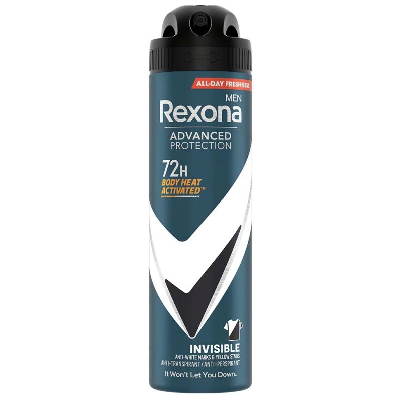 Rexona Men Advanced Protection Invisible, Deodorant Antiperspirant Spray, Protectie 72 Ore, Tehnologie MotionSense, 150 ml