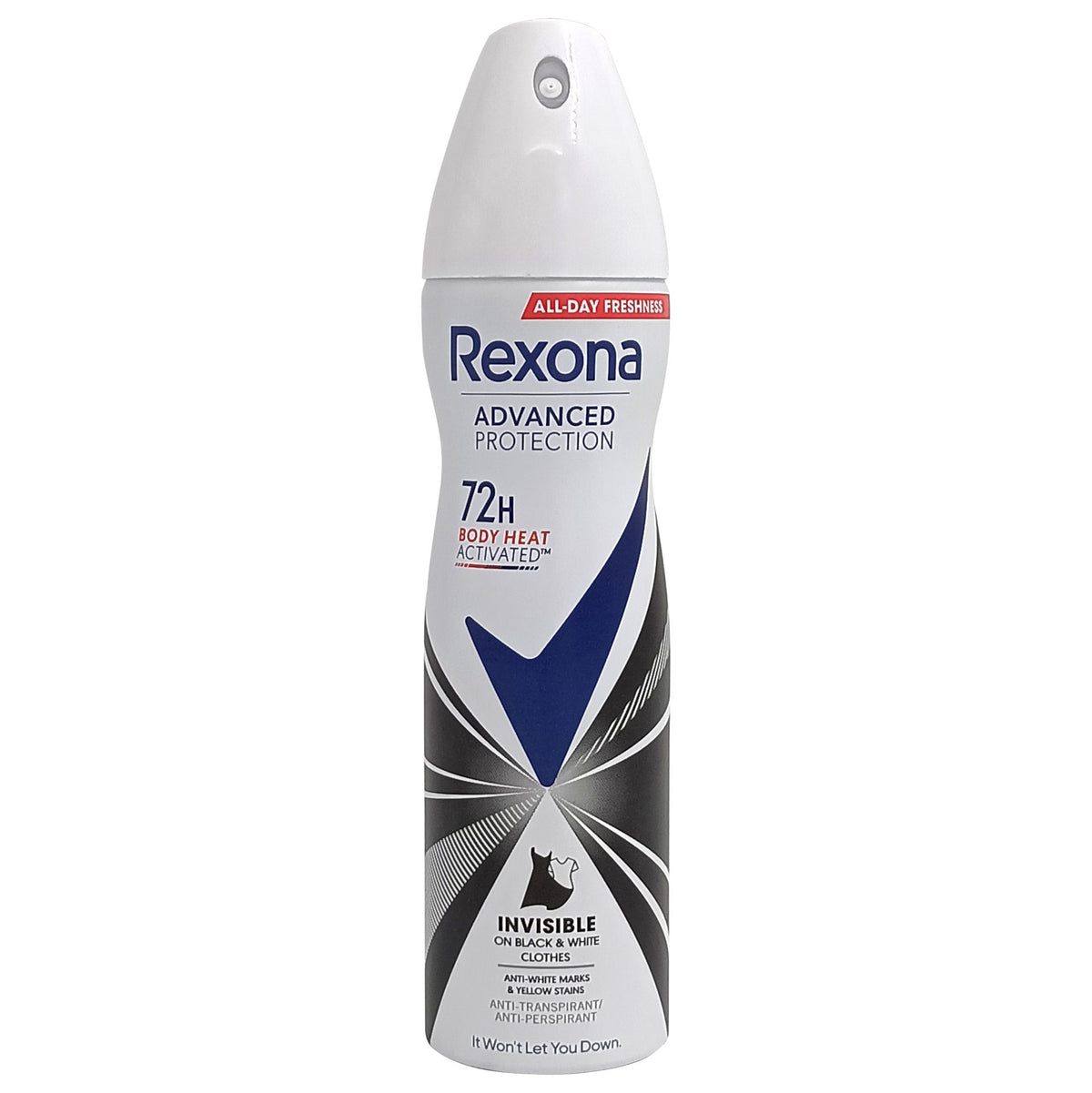 Rexona Antiperspirant Spray Advanced Protection Invisible Black + White, Protectie 72 Ore, Formula Anti-Pete, 150 ml