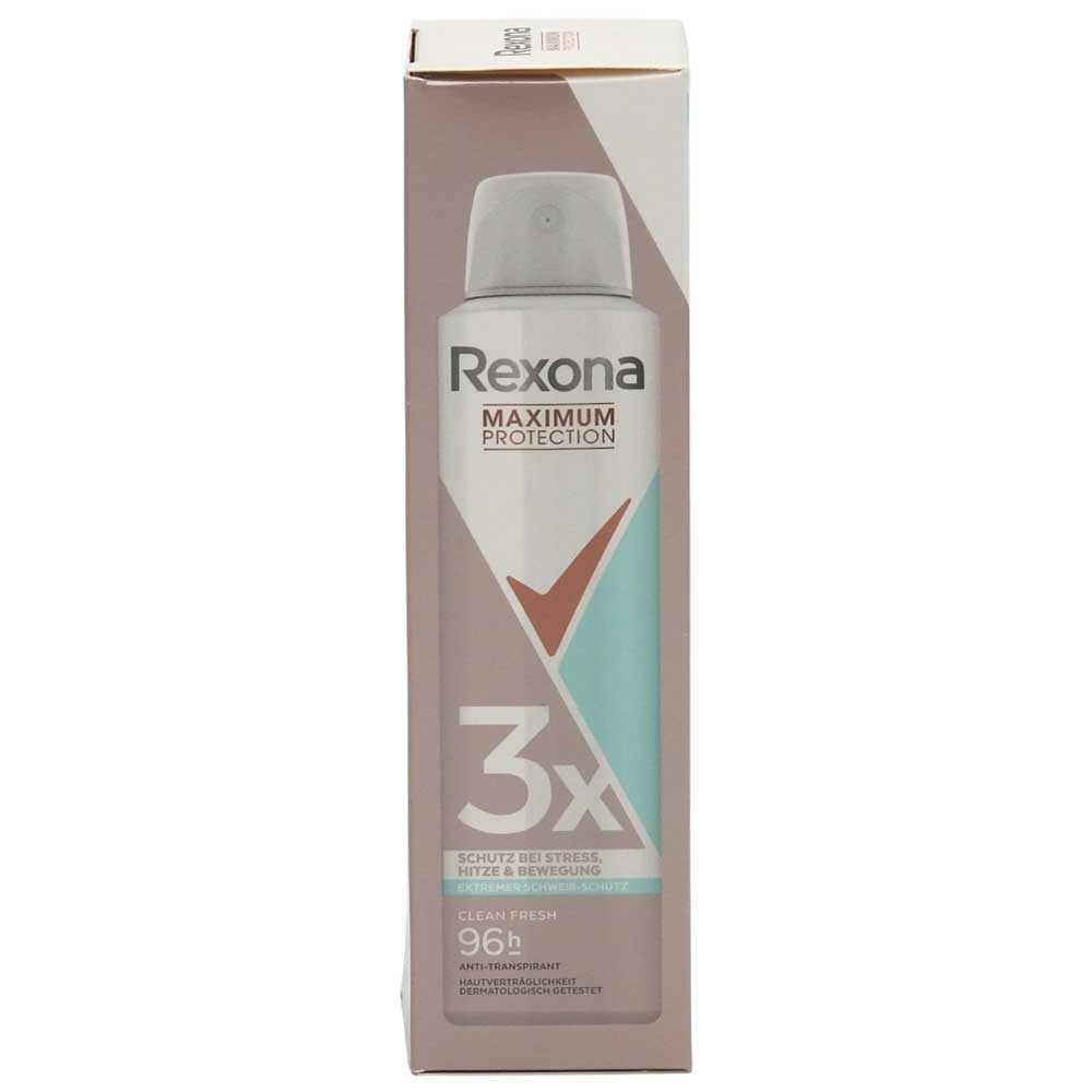 Rexona Maximum Protection Clean Scent, Antiperspirant Deodorant Spray, Protectie 96h, Tehnologie Defence+, 150 ml