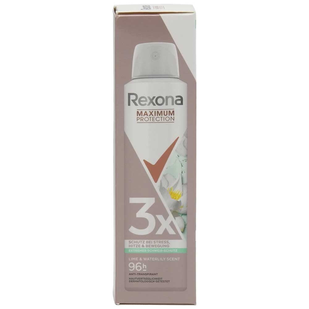 Rexona Antiperspirant Deodorant Spray, Maximum Protection, Protectie Avansata 96h, Parfum Lime si Waterlily, 150 ml