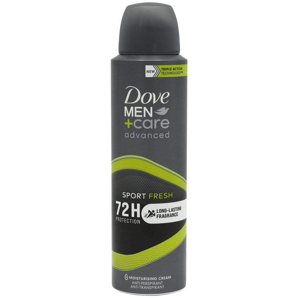 Dove Men+Care Antiperspirant Spray, Advanced Care Sport Fresh, Protectie 72 Ore, 150 ml