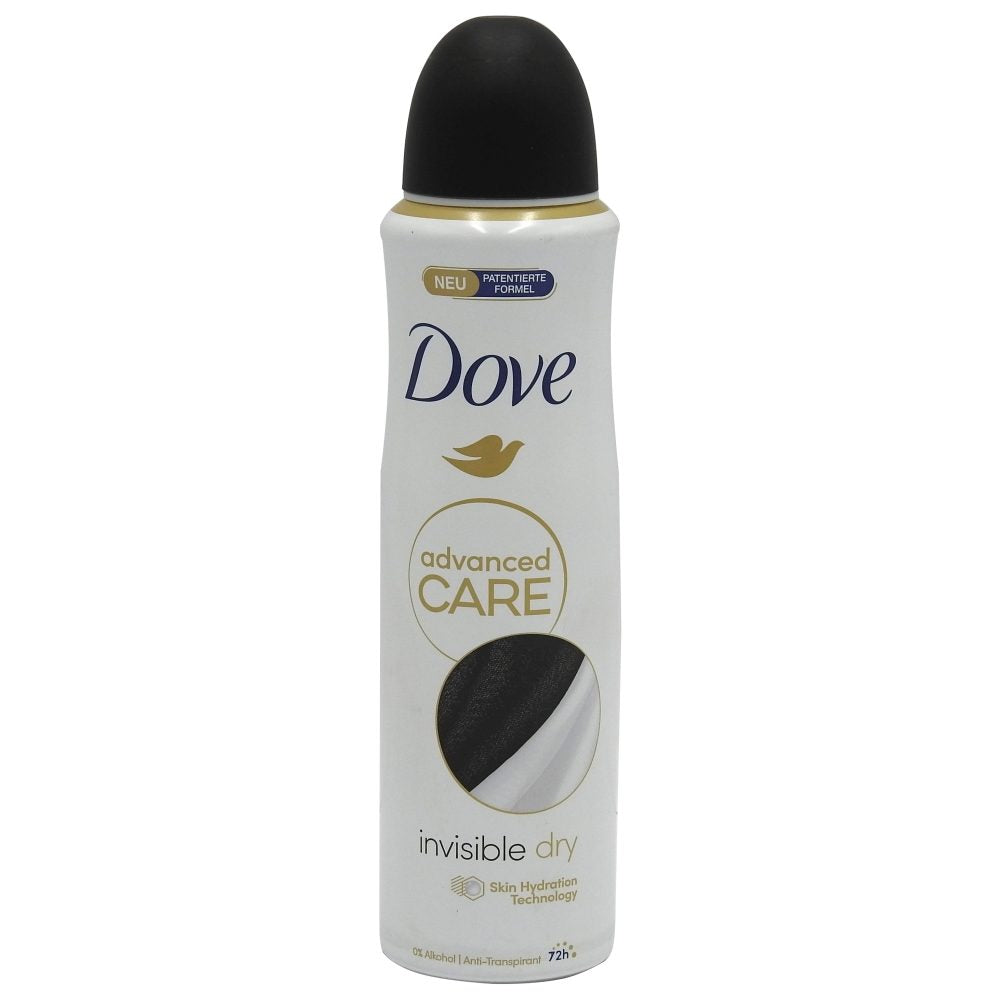 Dove Antiperspirant Deodorant Spray Advanced Care Invisible Dry, Protectie Impotriva Petelor Albe, Formula Fara Alcool, 150 ml