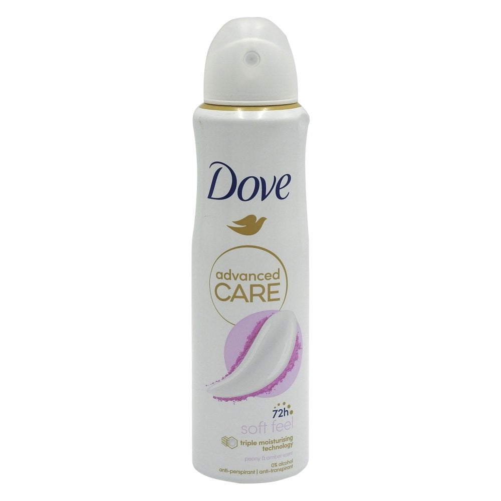Dove Antiperspirant Spray Advanced Care Soft Feel, Protectie 72h cu Tehnologie de Hidratare, Senzatie de Catifelare, 150 ml