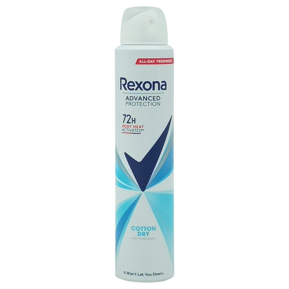 Rexona Antiperspirant Spray Advanced Protection Cotton Dry, Protectie 72 Ore, Tehnologie Motionsense, 200 ml