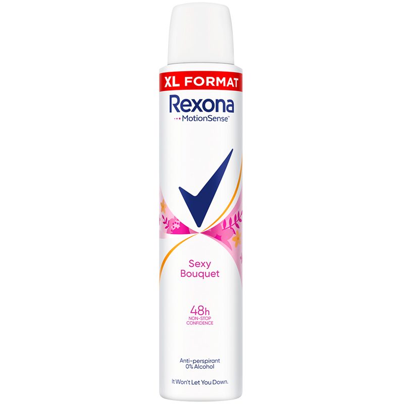 Rexona Sexy Bouquet, Antiperspirant Deodorant Spray, Protectie 48 Ore, Parfum Floral, 200 ml