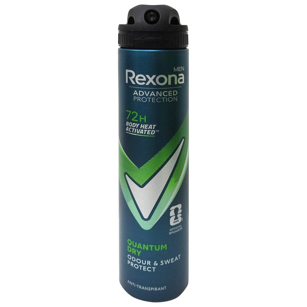 Rexona Men Advanced Protection Quantum Dry, Deodorant Antiperspirant Spray, Tehnologie Body Heat Activated, Protectie 72 Ore, 200 ml