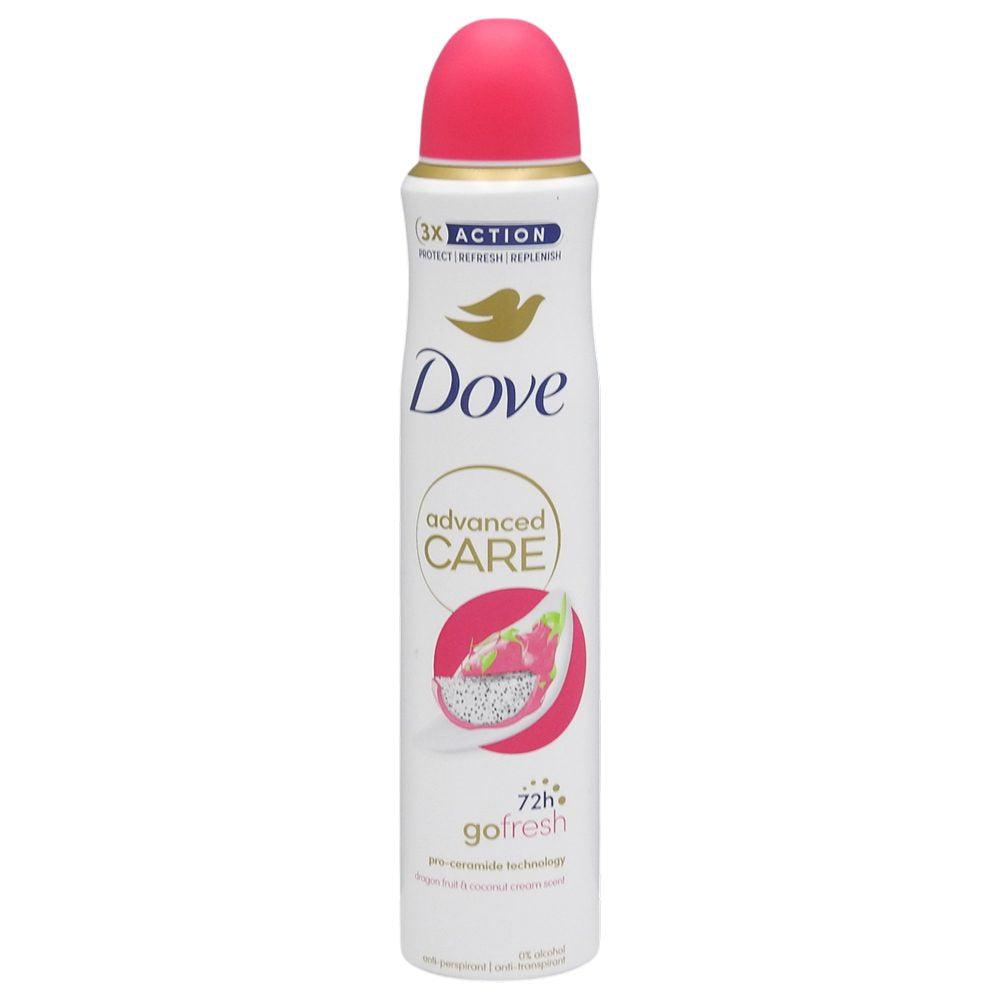 Dove Antiperspirant Deodorant Advanced Care, Parfum Dragon Fruit si Cocos, Protectie 72 Ore, Fara Alcool, 200 ml