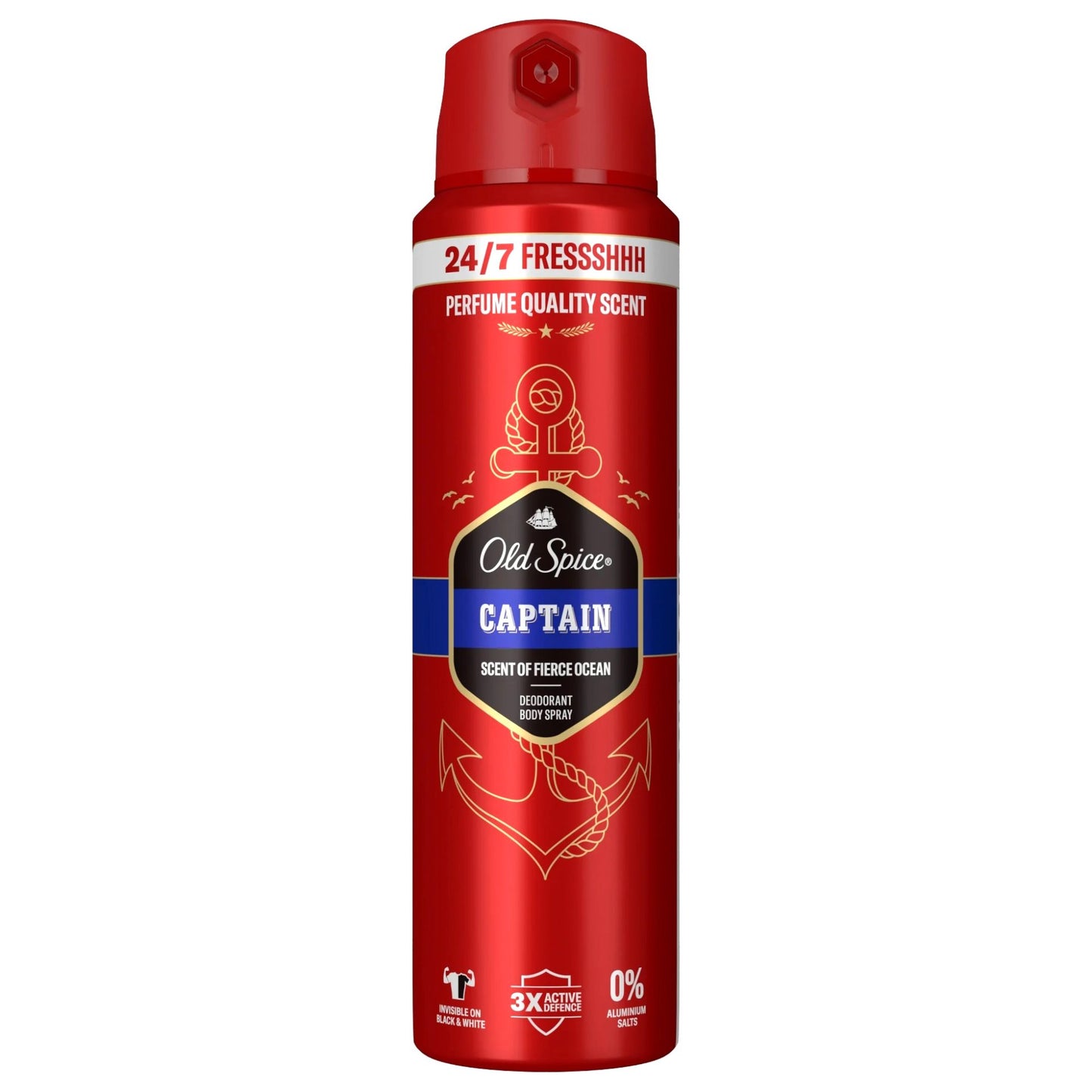 Old Spice Captain Deodorant Spray, Protectie impotriva Mirosurilor Neplacute, Senzatie de Prospetime, 200 ml