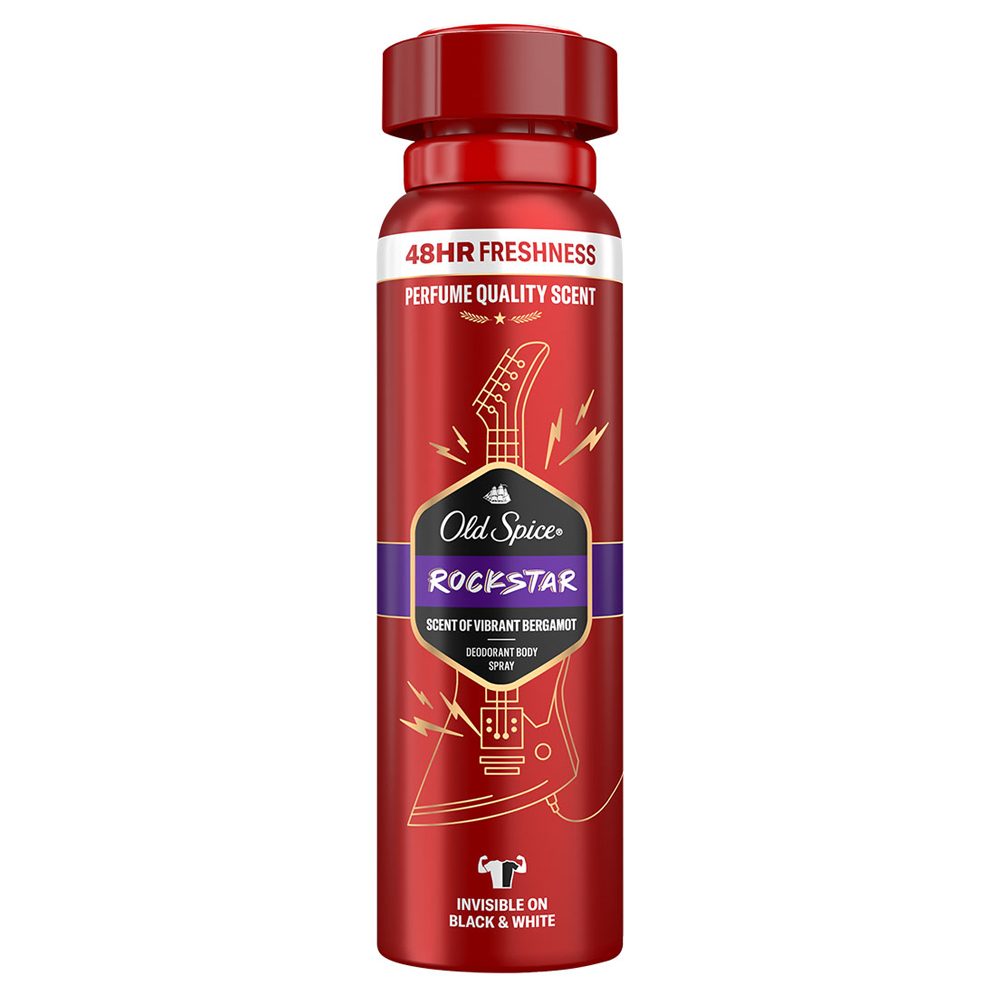 Old Spice Rockstar Deodorant Spray, Protectie Impotriva Mirosurilor Neplacute, Note de Citrice si Lemn, 150 ml