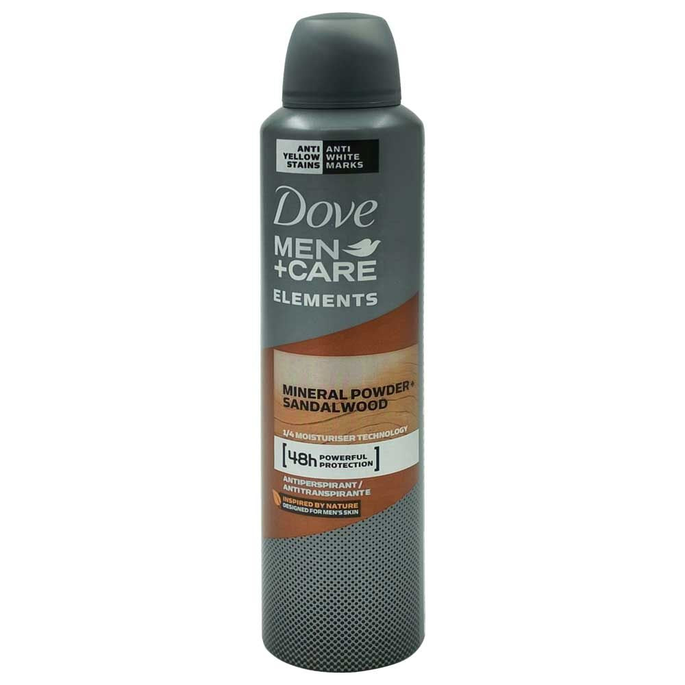 Dove Men+Care Antiperspirant Deodorant Spray, Protectie 48h, Mineral Powder & Sandalwood, 250 ml