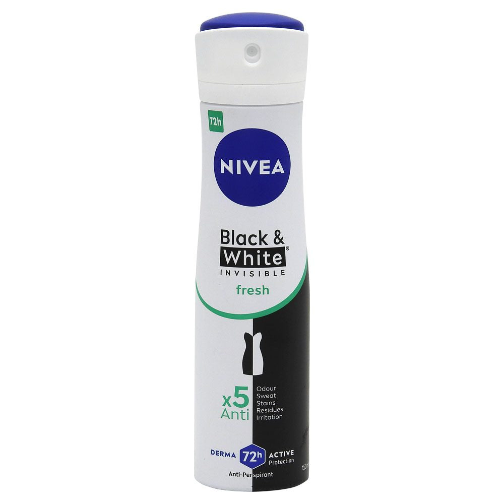 Nivea, Deodorant Antiperspirant Invisible Black & White Fresh, Protectie 48h, Spray, 150 ml