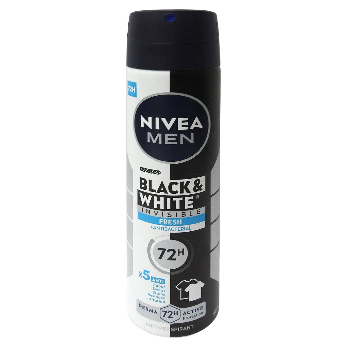 Nivea Men Invisible For Black & White Fresh, Antiperspirant Deodorant Spray, Protectie Anti-Pete, 150 ml