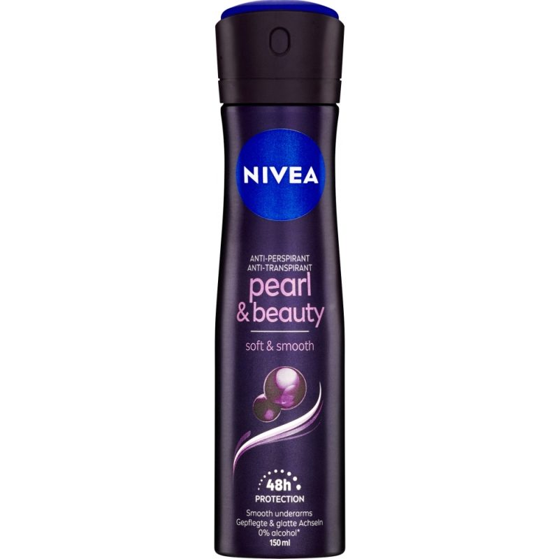 Deodorant Antiperspirant Nivea Pearl Beauty, Protectie 48h, Extract de Perle, Efect Piele Catifelata, Spray, 150 ml