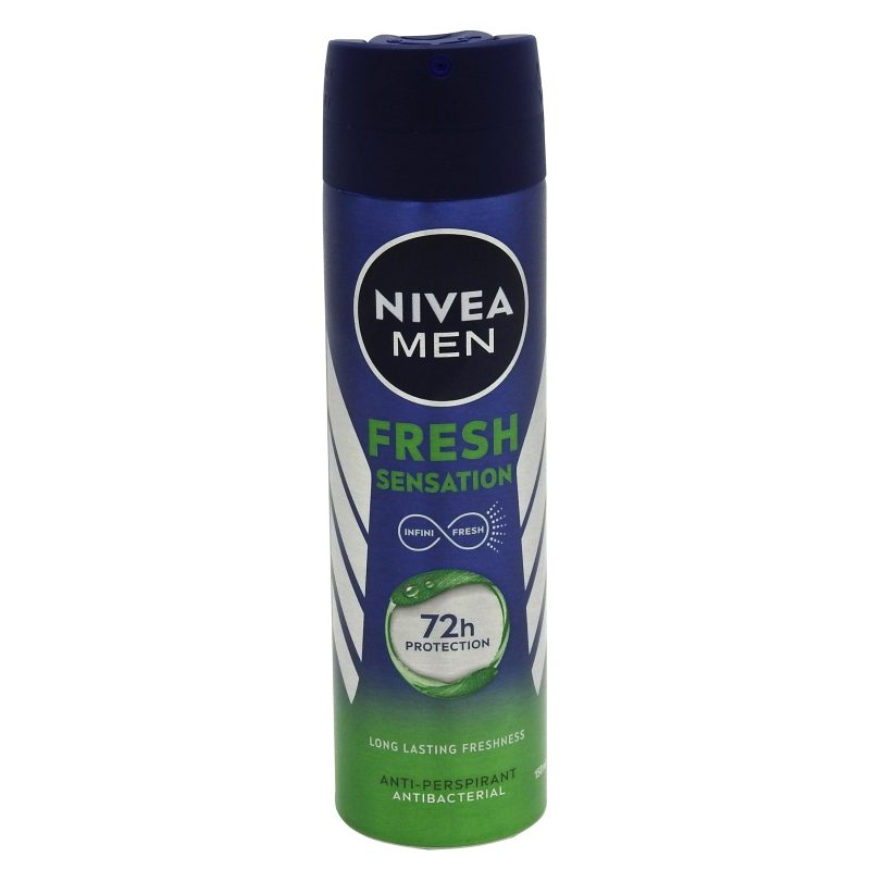 Nivea Men Fresh Sensation, Spray Antiperspirant Deodorant, Protecție 72 Ore, Parfum Fresh de Lungă Durată, 150 ml