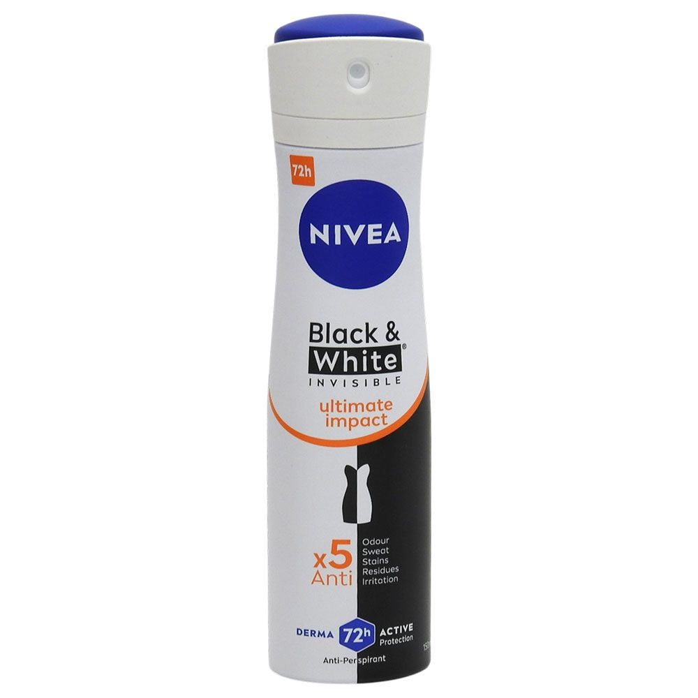 Deodorant Antiperspirant Nivea Men Invisible For Black & White Ultimate Impact, Protectie 48h, Spray, 150 ml