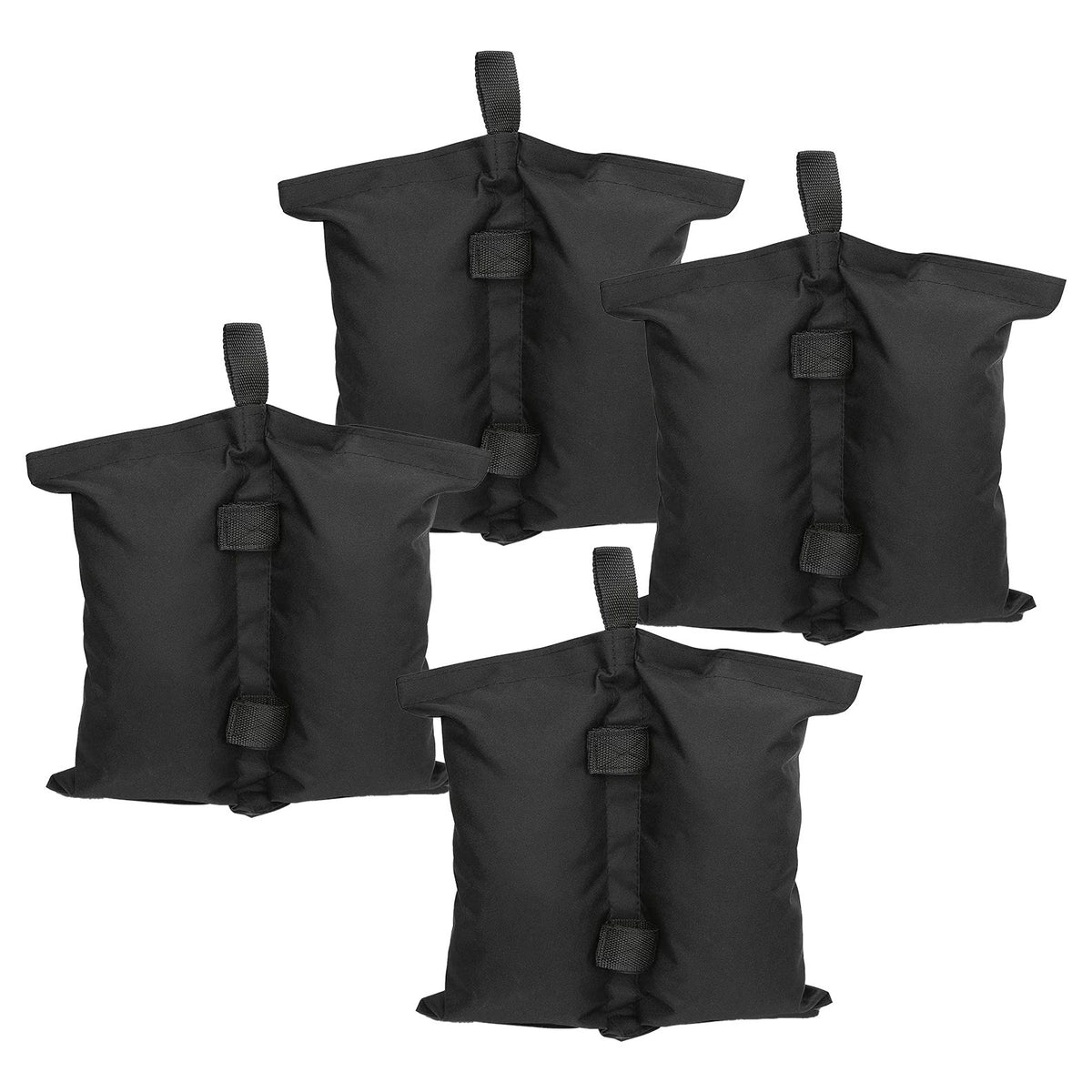Saci de Ancorare Cort si Pavilion, Greutati Stabilizare cu 2 Buzunare, Poliester Oxford Rezistent, 48 x 35 cm, Set 4 Bucati, Negru