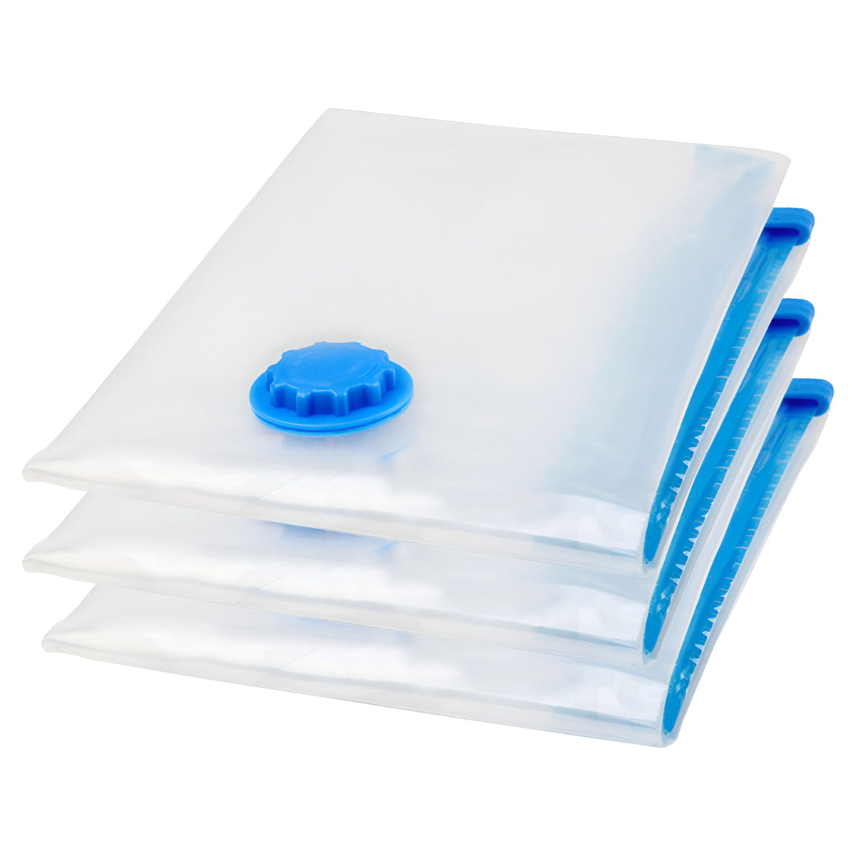Saci de Vidat Haine și Lenjerie, Set Depozitare sub Vacuum cu Pompă Manuală Inclusă, Material Reutilizabil și Impermeabil, Transparent, 3 Bucăți, Dimensiuni Mixte 60x80cm, 70x100cm, 80x120cm