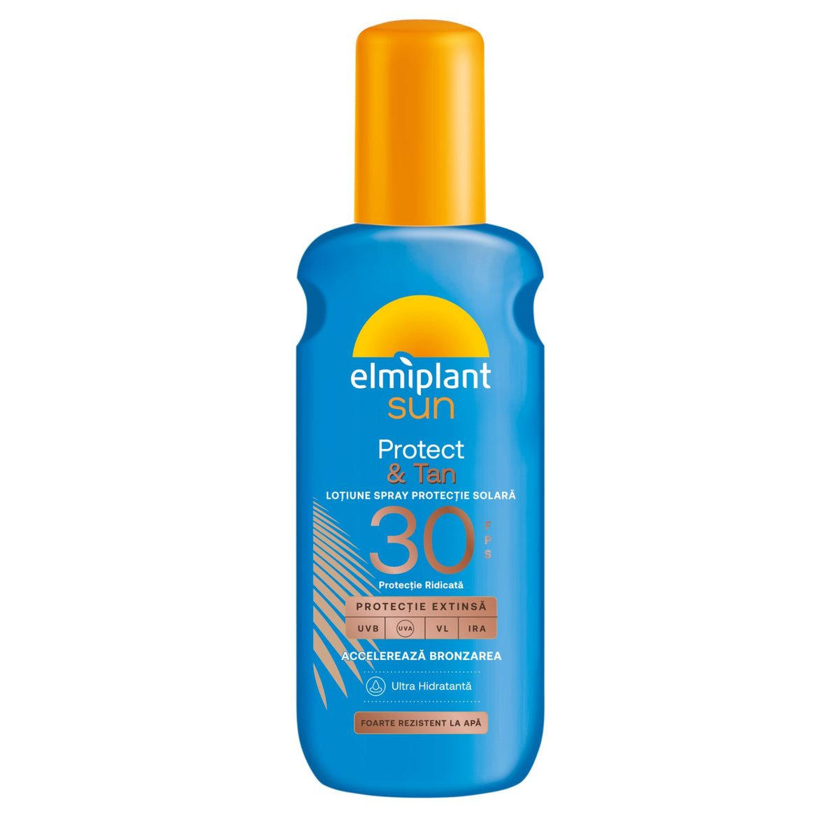 Elmiplant Sun Lotiune Spray Protectie Solara SPF 30, Formula Tan & Protect pentru Bronzare Naturala, Textura Usoara, 150 ml