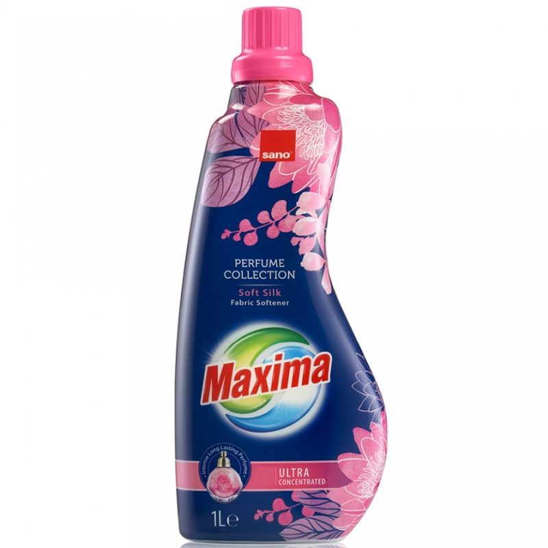 Sano Maxima, Balsam de Rufe Concentrat, Parfum Intense Soft Silk, Catifelare si Protectie Tesaturi, 40 Spalari, 1 L