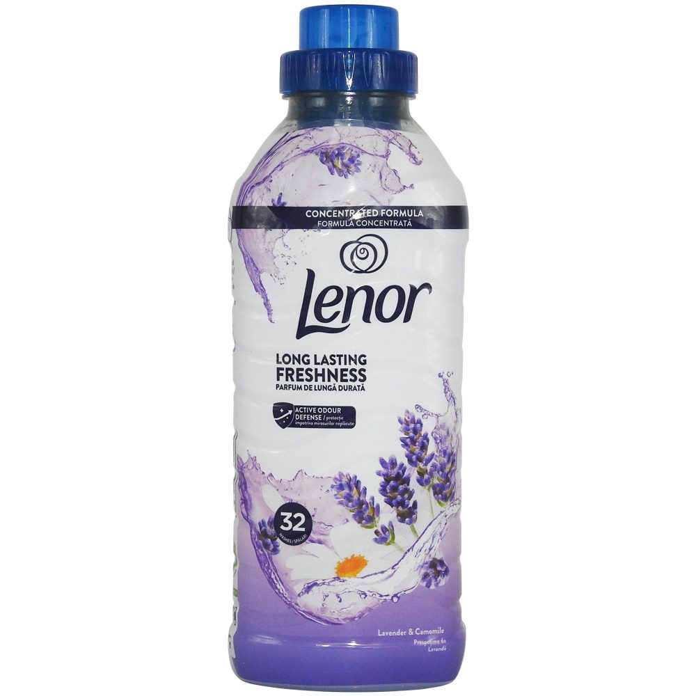 Balsam pentru Rufe Lenor, Parfum Lavanda si Musetel, Tehnologie Catifelare, Formula Concentrata, 675 ml, 32 Spalari