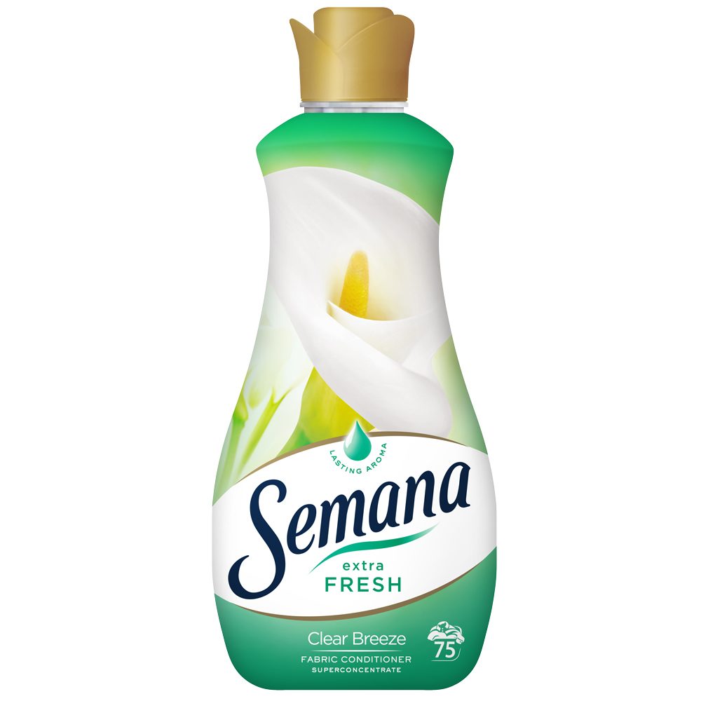 Balsam pentru Rufe Concentrat, Semana Extra Fresh, Parfum Clear Breeze, Eficiență 75 Spălări, 1.5 L