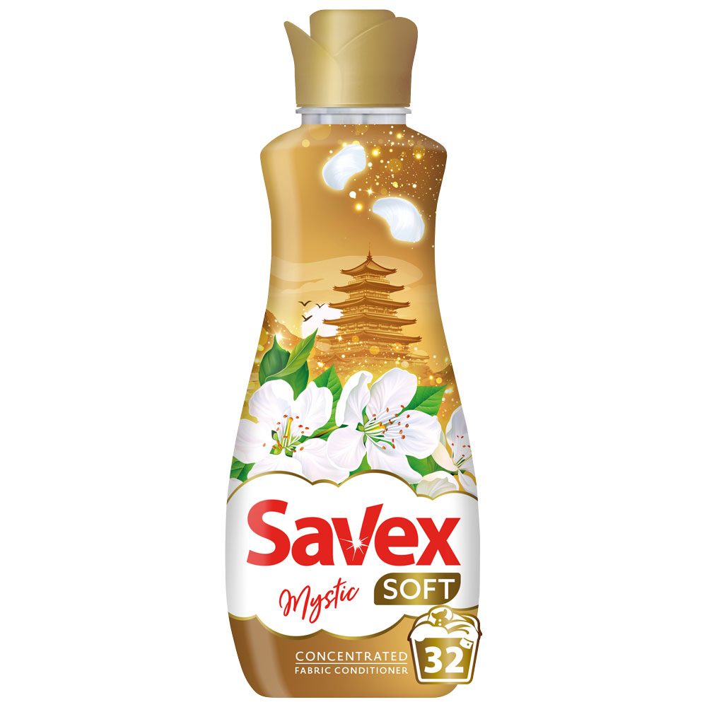 Balsam de Rufe Concentrat Savex Soft Mystic, Parfum Persistent, Catifelare Tesaturi, 800 ml, 32 Spalari