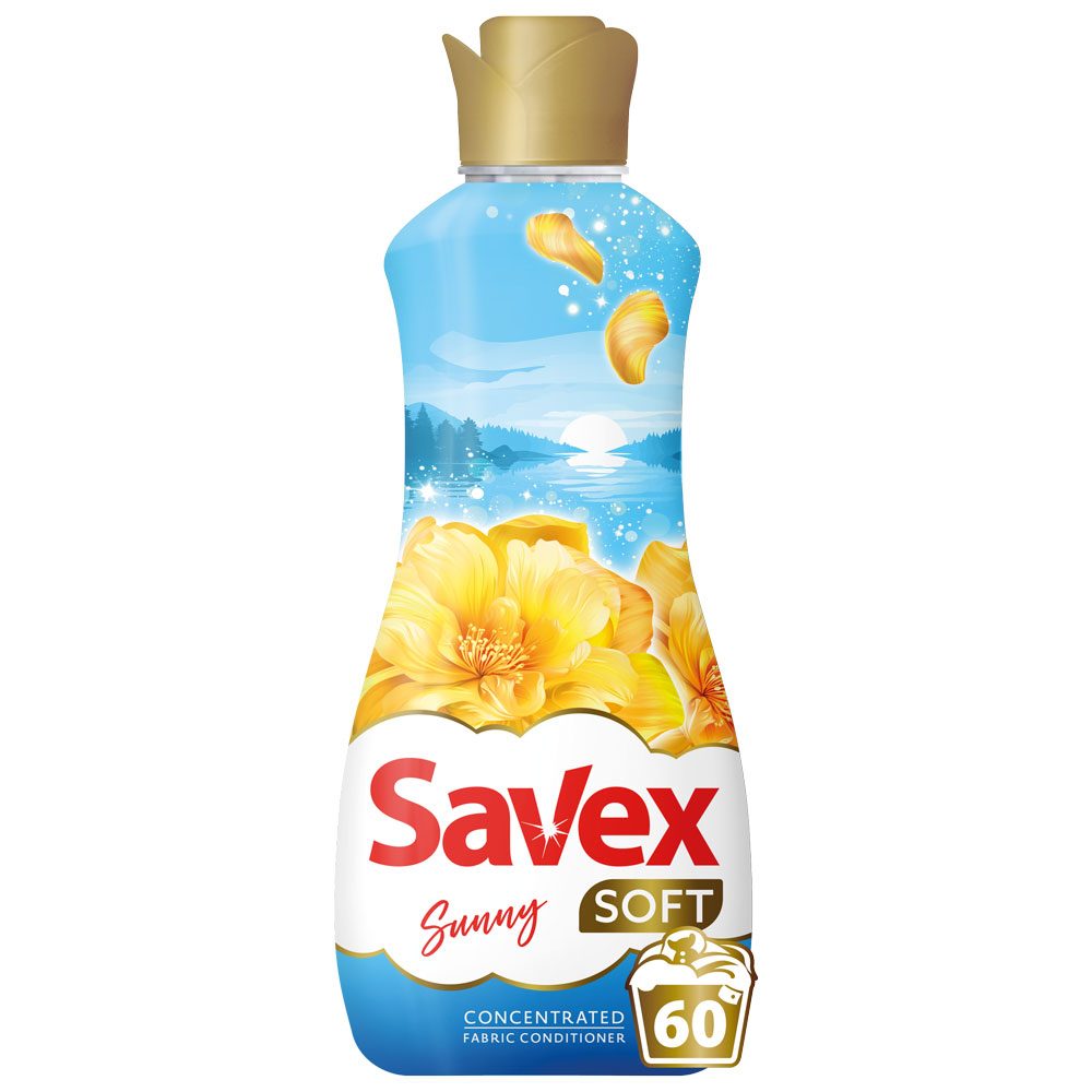Balsam de Rufe Concentrat Savex Soft Sunny, Formula Catifelare Intensiva, 60 Spalari, 1.5 L