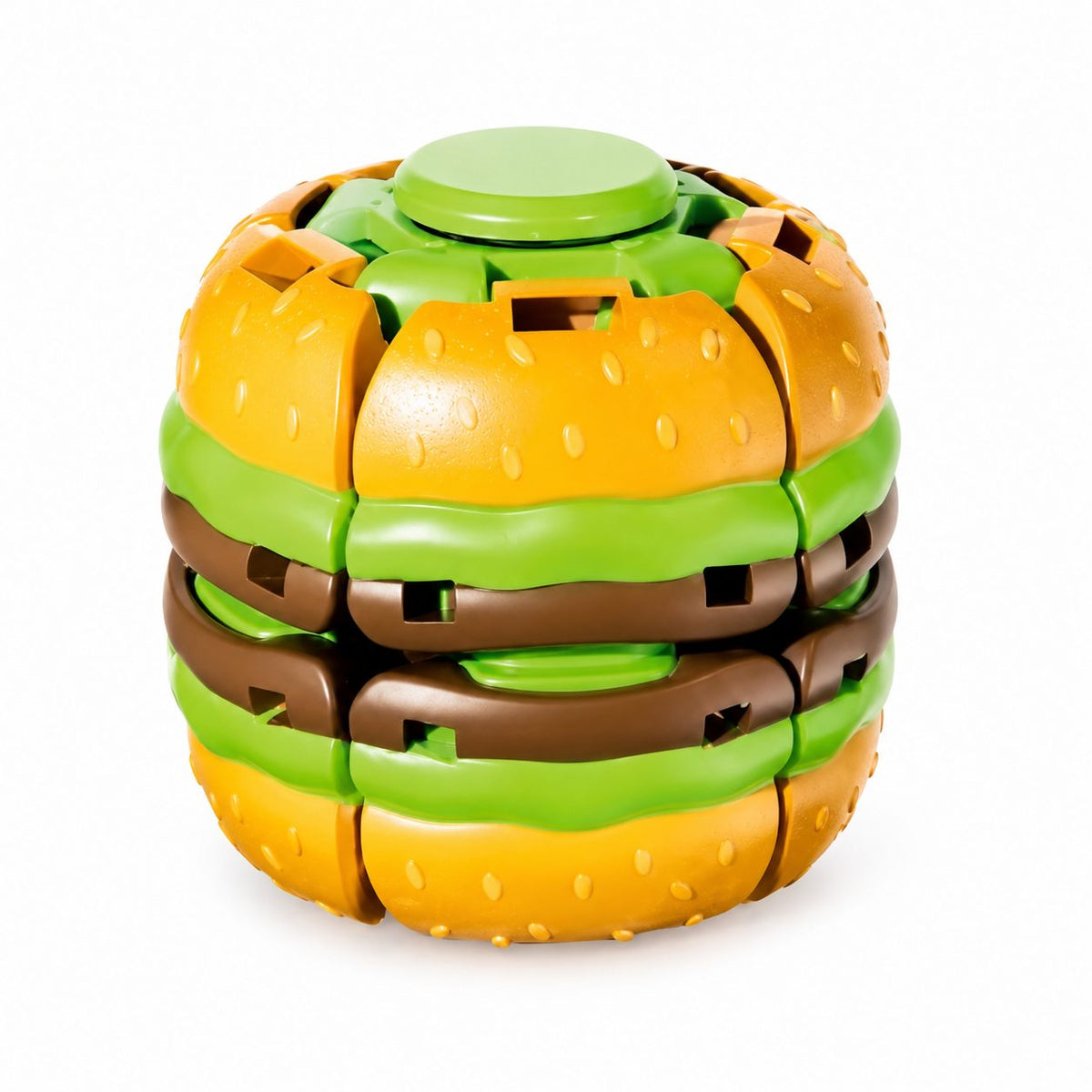 Jucarie Antistres Fidget Puzzle, Model Hamburger Rotativ, Plastic ABS, Multicolor