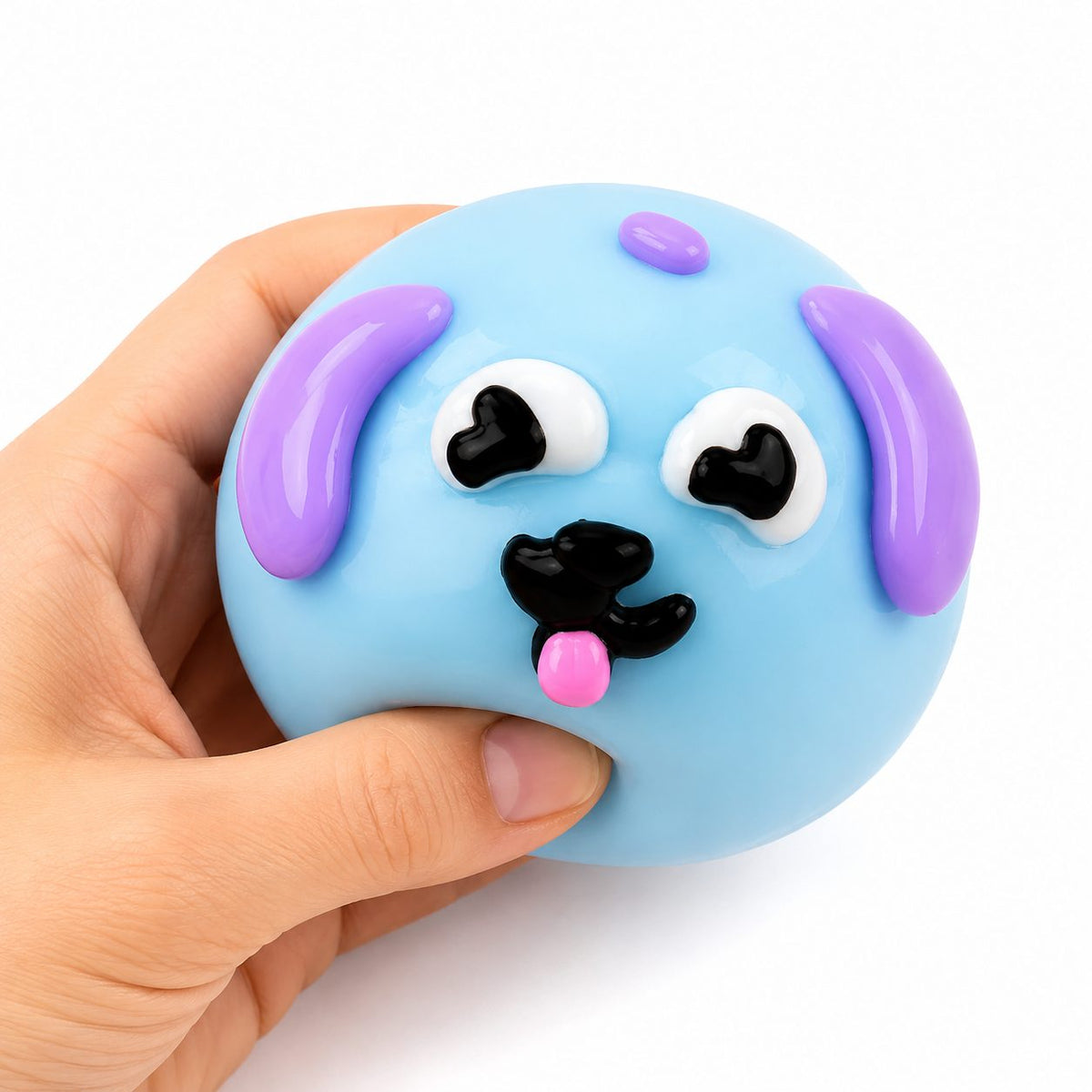Jucarie Antistres Squishy, Model Fete Amuzante, Forma Rotunda, Termoplastic, Culoare Aleatorie, 1 Bucata