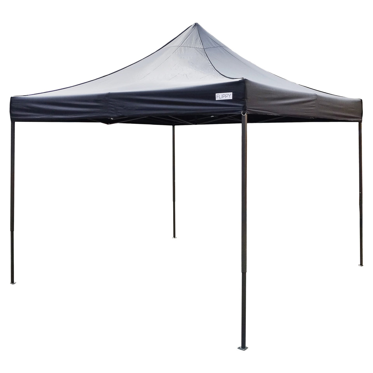 Cort Pavilion Pliabil 3x3m, Cadru Metalic Ranforsat Reglabil, Acoperis Impermeabil Poliester Oxford 420D, 185 g/m, Negru