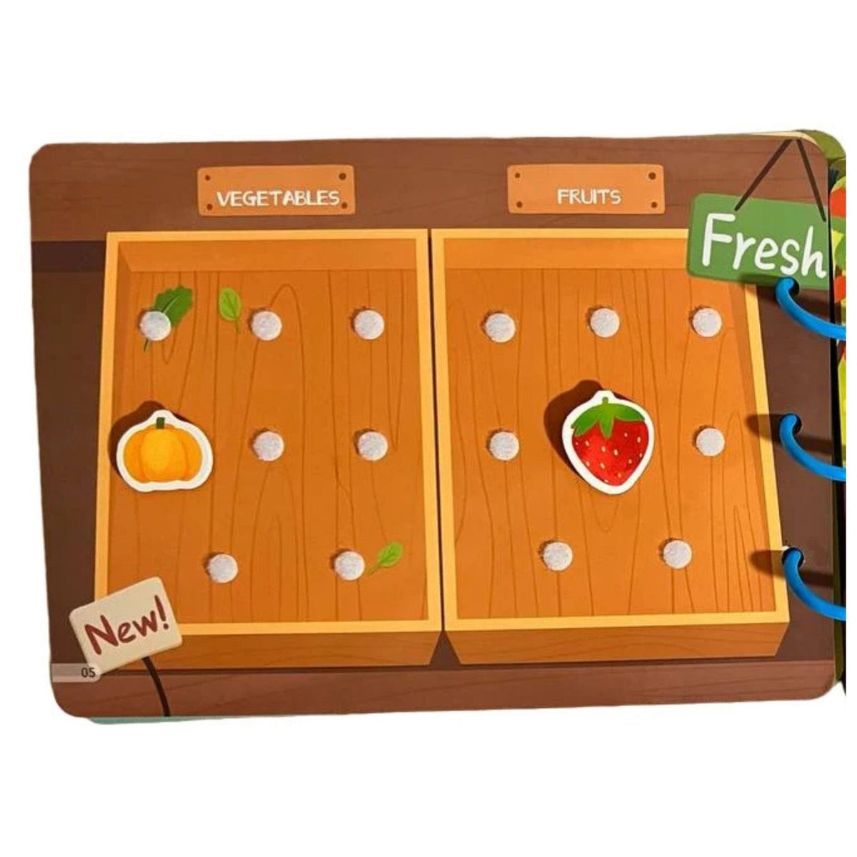 Carte Educativa Montessori, Busy Book Senzoriala cu Stickere Reutilizabile si Scai, Model Viata la Ferma, Dezvoltare Motricitate Fina, Carton Plastificat, 10 Pagini, Multicolor, +3 Ani