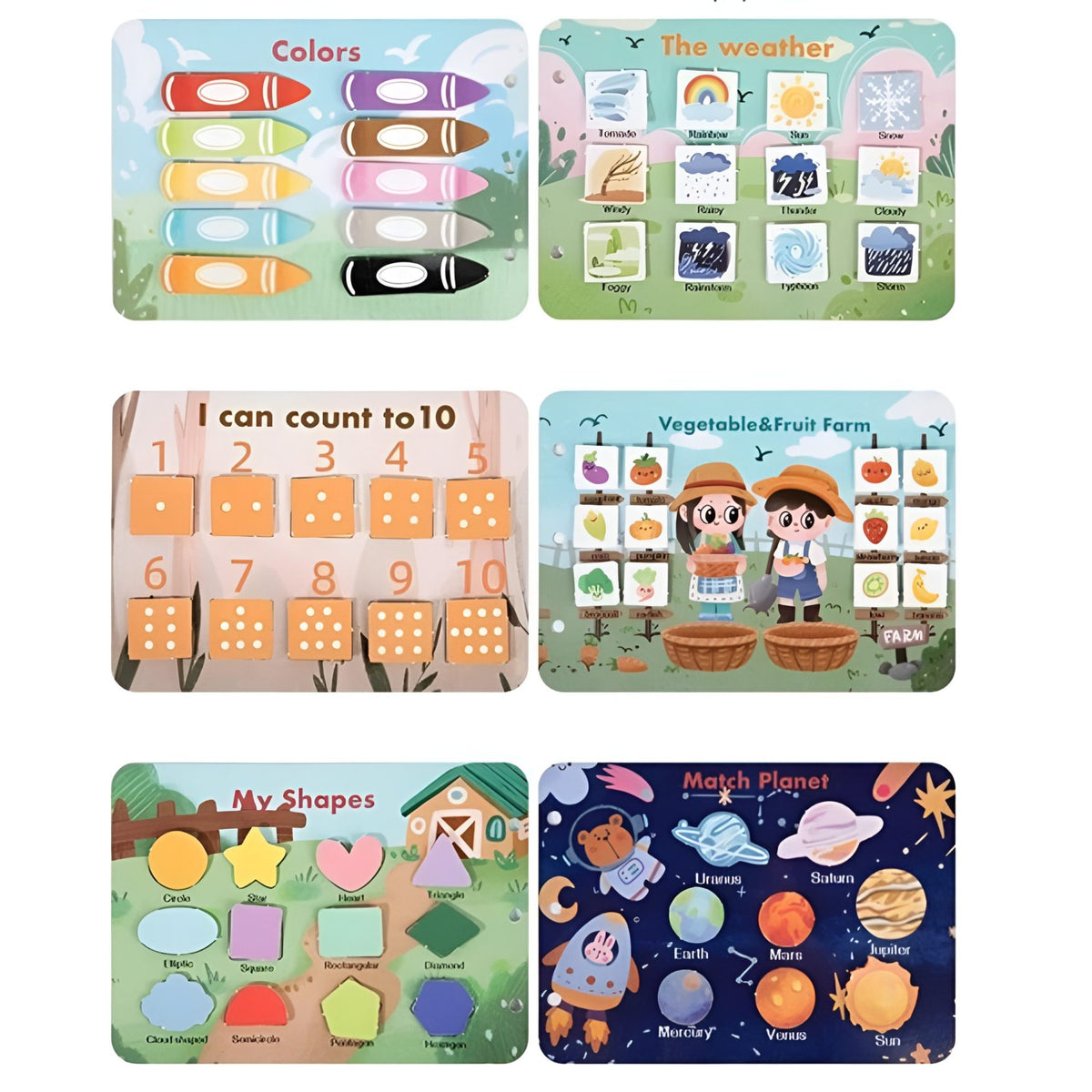 Carte Educationala Montessori Busy Book, Mapa Senzoriala pentru Motricitate Fina, Fetru, 12 Teme de Invatare, 3 Ani+, Multicolor