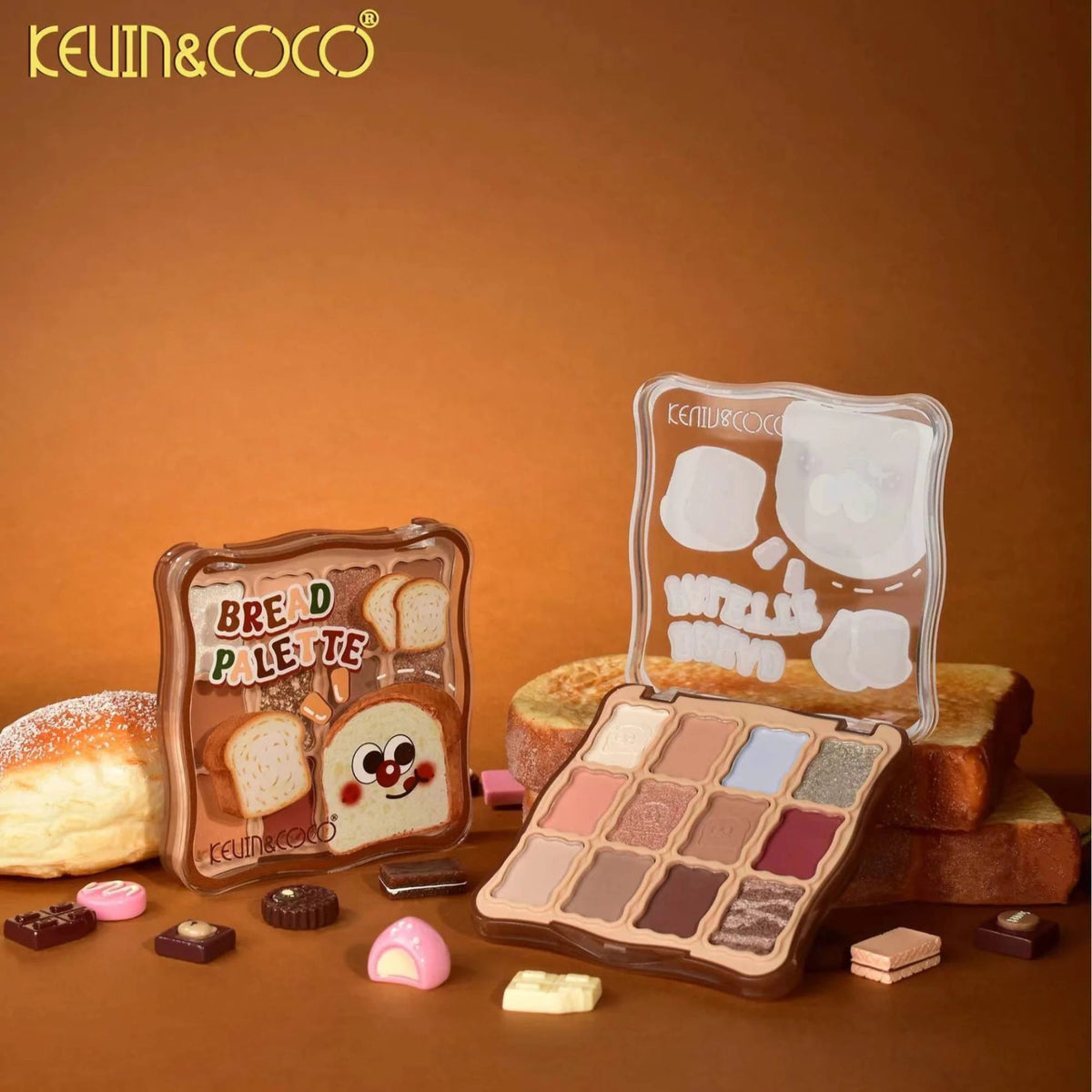 Kevin&Coco, Paleta Farduri de Ochi, 12 Nuante cu Pigmentare Intensa, Finisaj Mat si Shimmer, Textura Catifelata, 82.7 g, Soft Nude