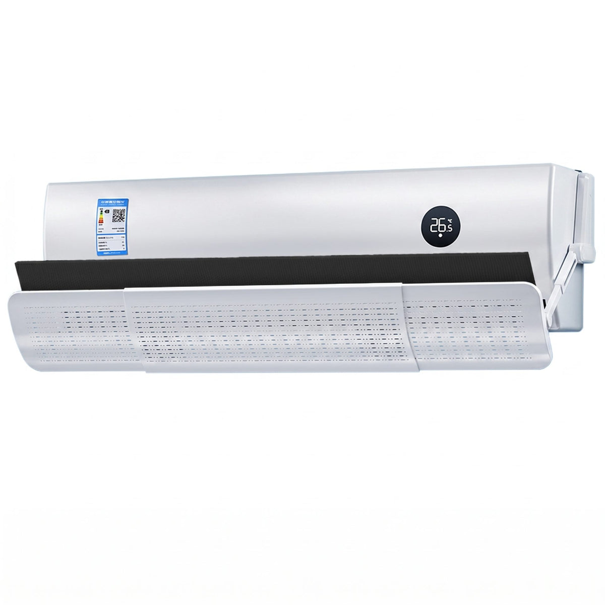 Deflector Aer Conditionat Cu Filtru Carbon Activ, Purificare Si Protectie Curent Aer, Ajustabil 180 Grade, Plastic, 106 x 18 cm, Alb