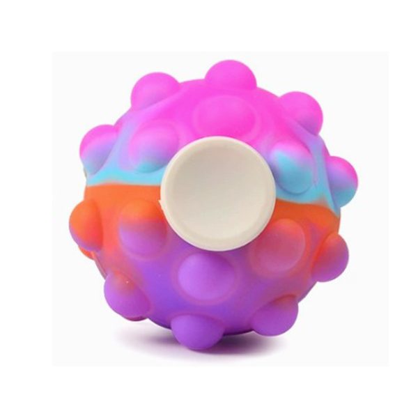 Jucarie Antistres Fidget Spinner Pop It 3D, Minge Senzoriala Rotativa, Plastic si Silicon, 6 cm, Roz Multicolor
