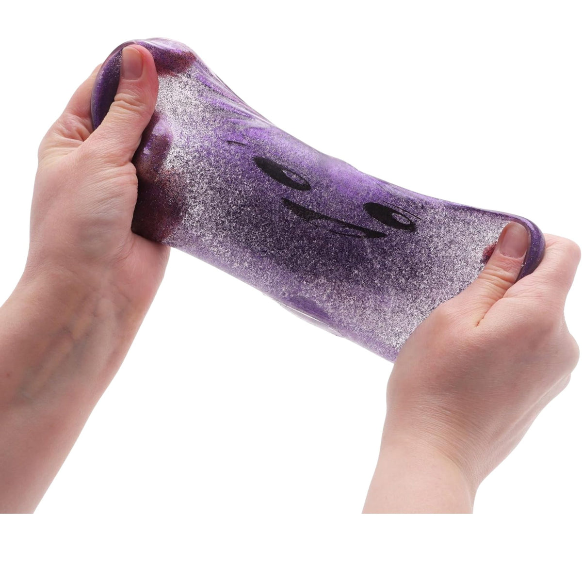 Jucarie Antistres Squishy Gigant, Model Emoji Dumpling cu Sclipici, Jucarie Senzoriala cu Revenire Lenta, Material Elastic Moale, 10 x 10 cm, Mov Violet