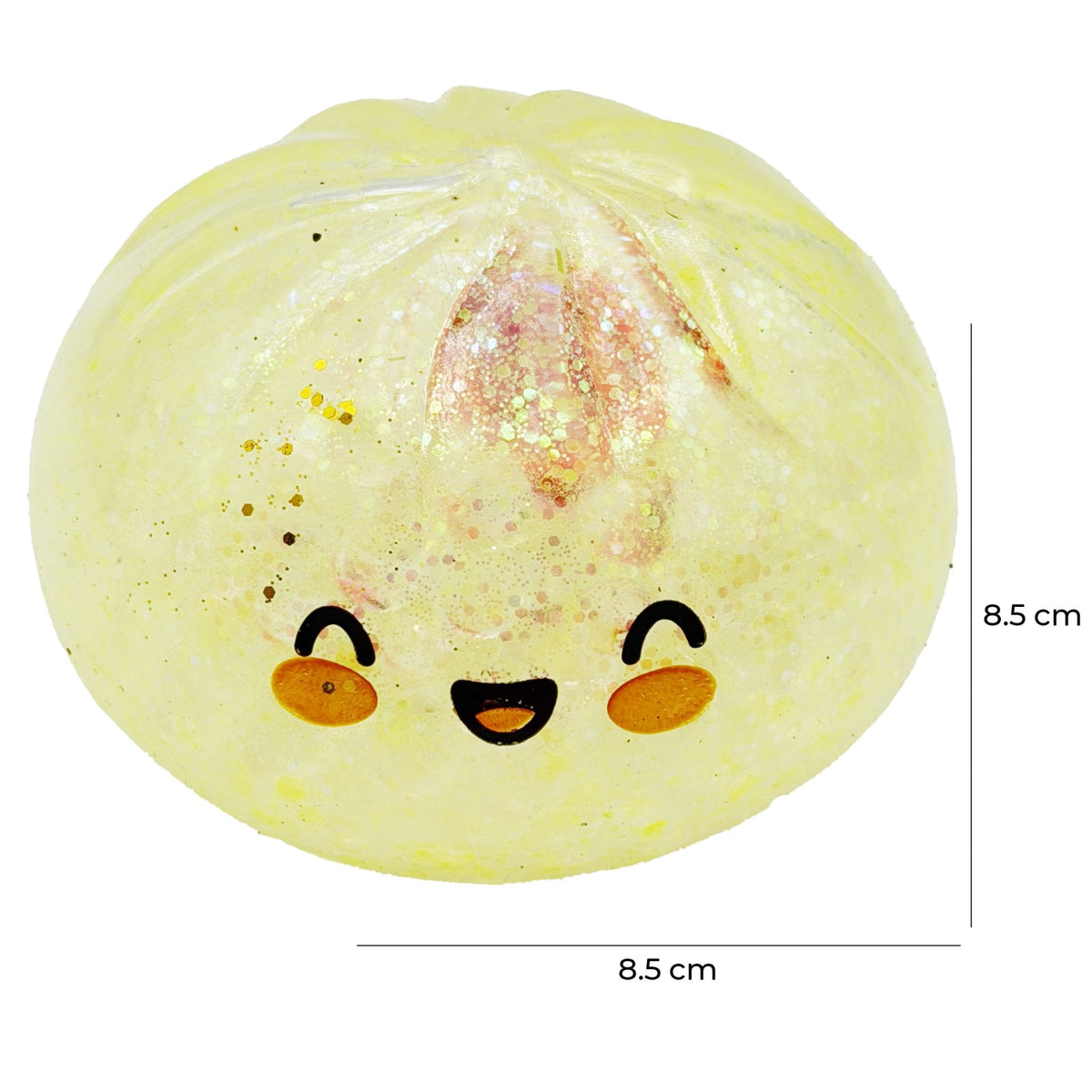 Jucarie Squishy Jumbo Antistres, Fata Zambitoare cu Sclipici, Termoplastic, 8.5 x 8.5 cm, Culoare Mix Surpriza