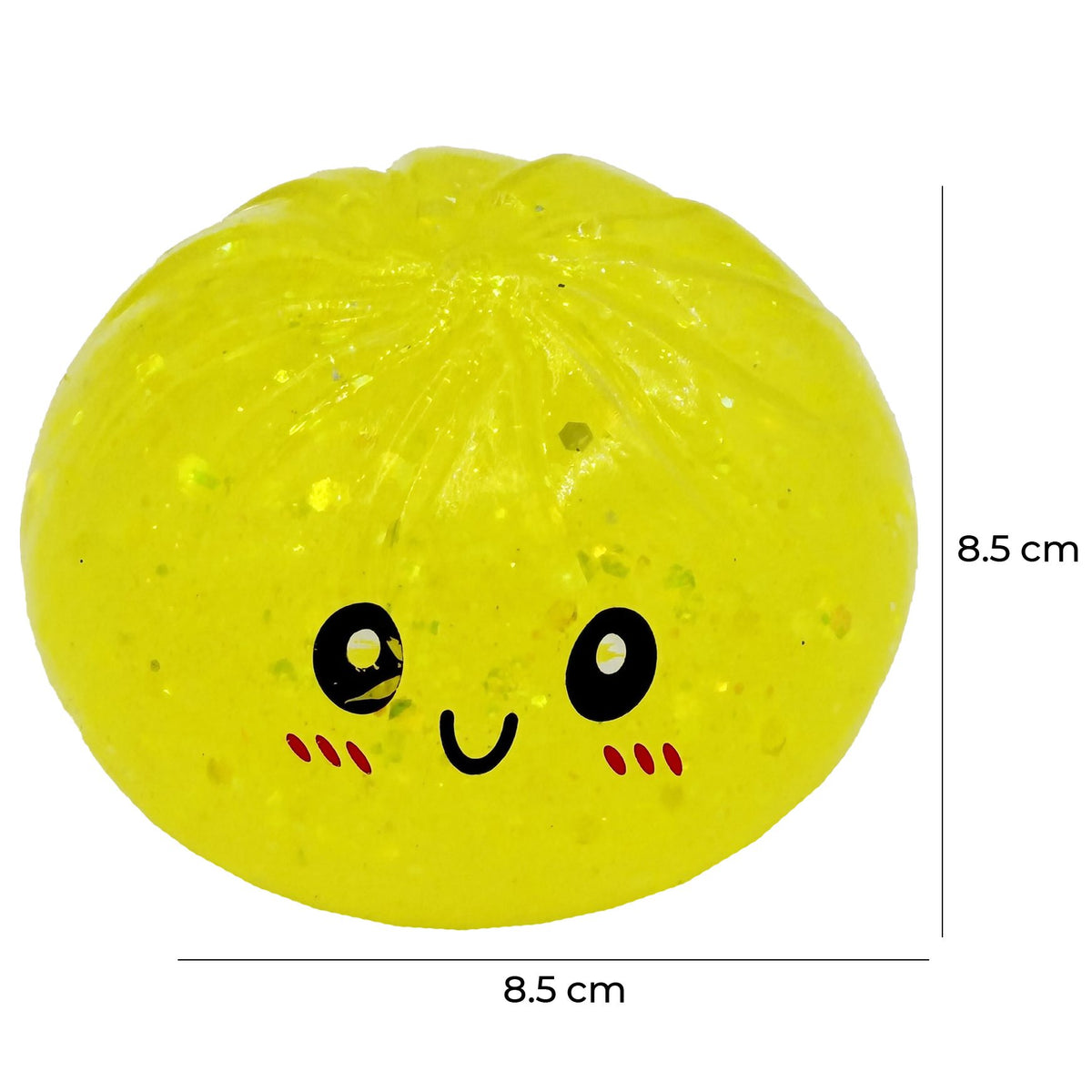 Jucarie Squishy Antistres Jumbo, Model Fata Zambitoare Sclipici, Termoplastic, 8.5 x 8.5 cm, Culoare Mix Surpriza