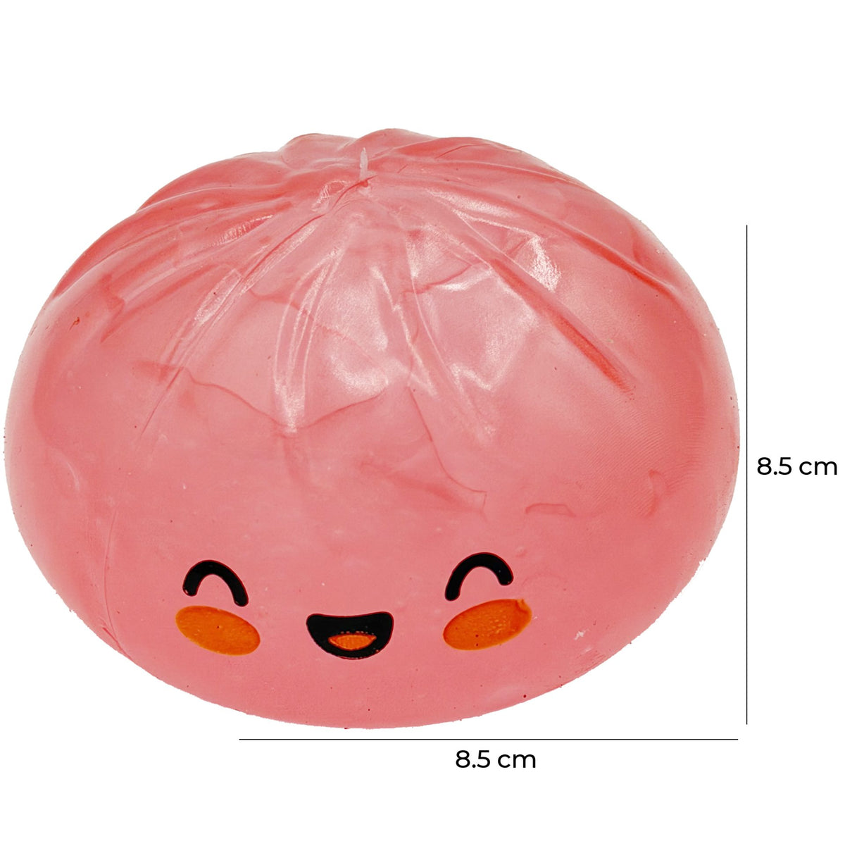 Jucarie Squishy Antistres, Model Dumpling Cu Fata Zambitoare Fosforescenta, Termoplastic, 8.5 x 8.5 cm, Culoare Mix Surpriza