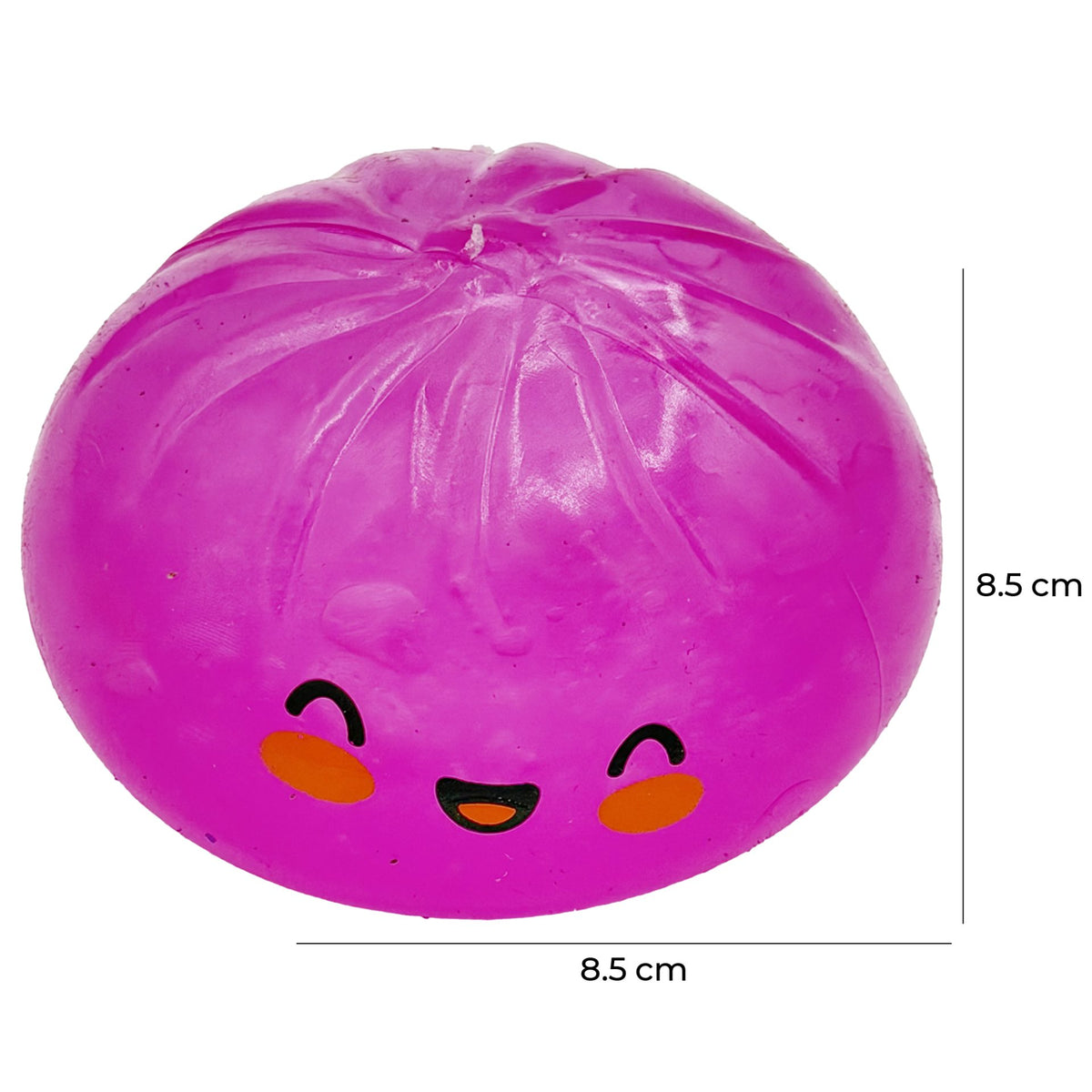 Jucarie Squishy Antistres, Model Dumpling Cu Fata Zambitoare Fosforescenta, Termoplastic, 8.5 x 8.5 cm, Culoare Mix Surpriza