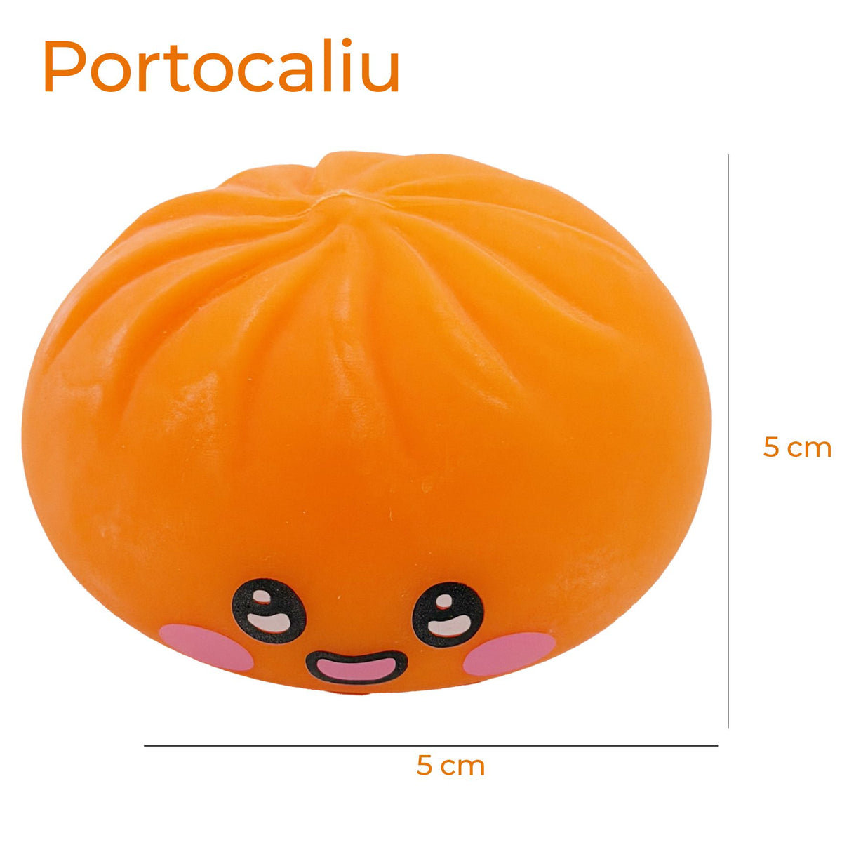Jucarie Squishy Antistres, Model Dumpling cu Fata Zambitoare, Termoplastic, 5 x 5 cm, Culoare Mix Surpriza