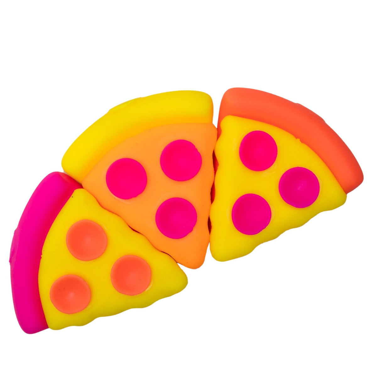 Squeezza Jucarie Senzoriala Squishy Felie de Pizza, Antistres cu Textura Soft Doh si Peelable Cheese, Gel Polimeric Non-Toxic, 9 x 8.5 cm, 1 Bucata, Culoare Aleatorie