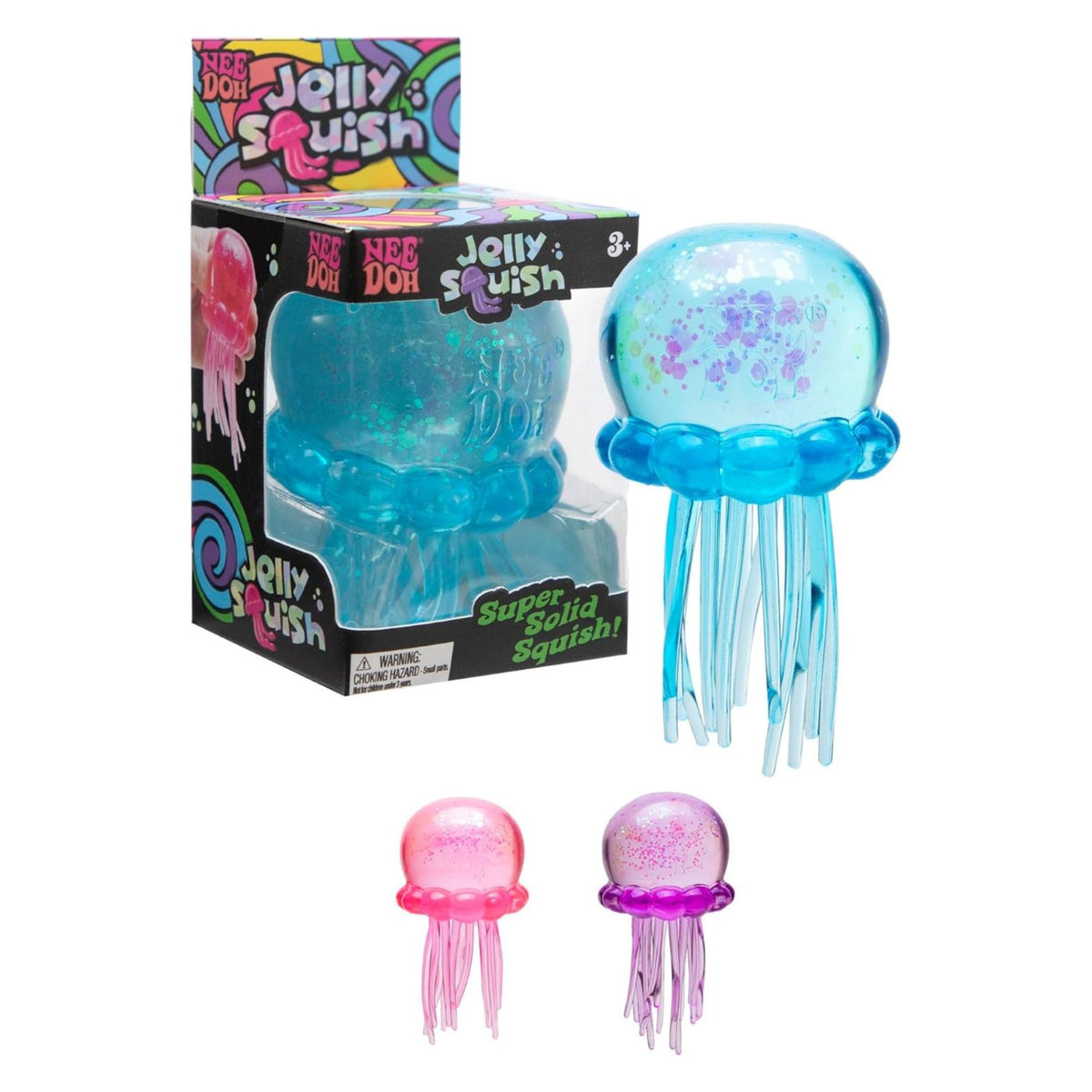 Jucarie Senzoriala Squishy Meduza Antistres, Textura Super Solida Maltose cu Sclipici, Gel Polimeric TPR, 9 x 4.7 cm, 70 g, Culoare Aleatorie, 1 Bucata
