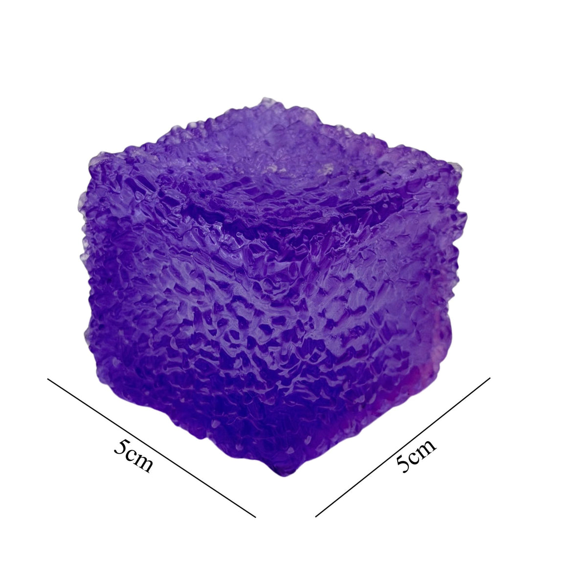 Jucarie Squishy Cub Fidget 3D, Antistres Senzorial Model Frosted, TPR Elastic, 5 cm, 140 g, Mov