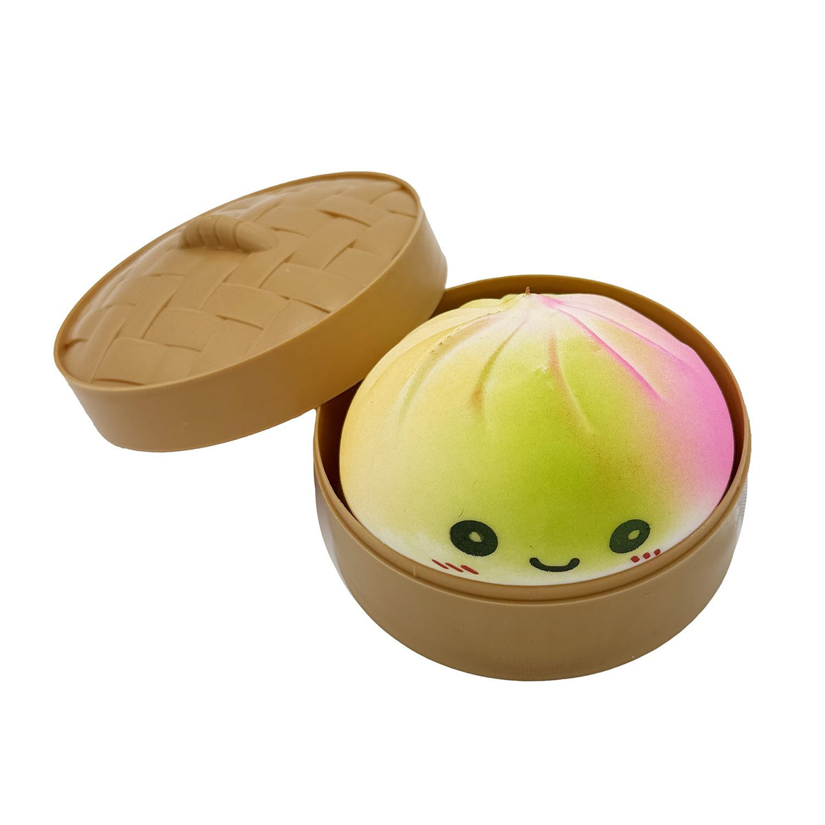 Jucarie Squishy Antistres, Model Dumpling Fata Zambitoare Curcubeu, Termoplastic, 8.5x5.5 cm, Culori Mix Surpriza