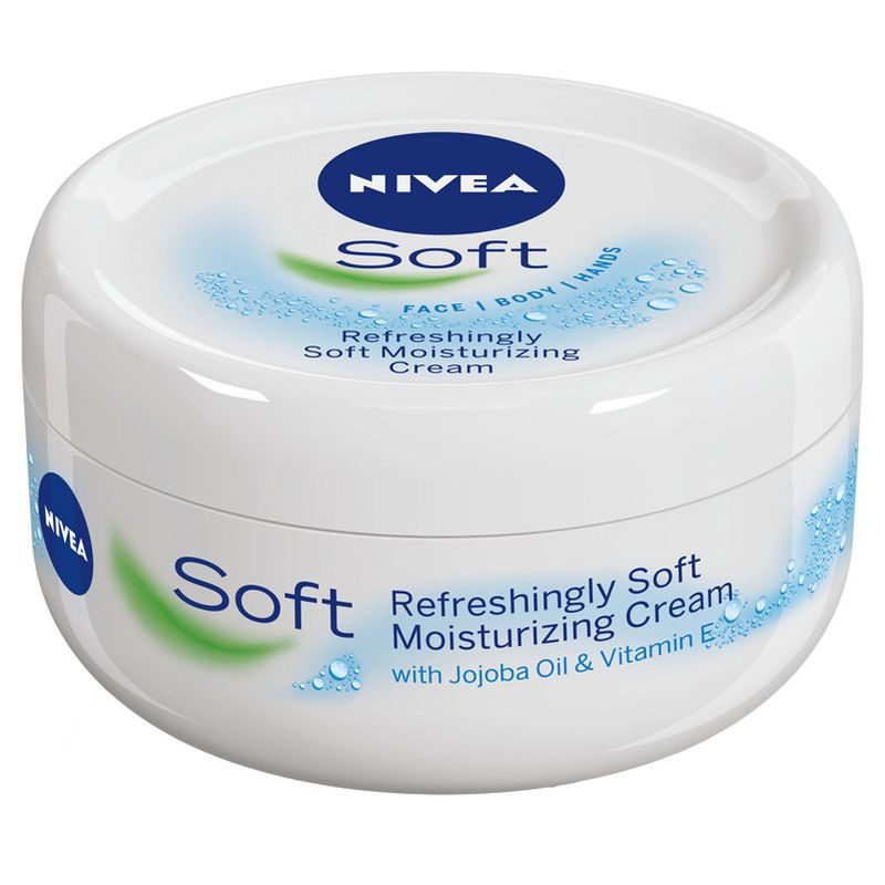 Nivea Crema Hidratanta Soft, Formula Revitalizanta cu Ulei de Jojoba si Vitamina E, Textura Lejera, Corp, Fata si Maini, 200 ml